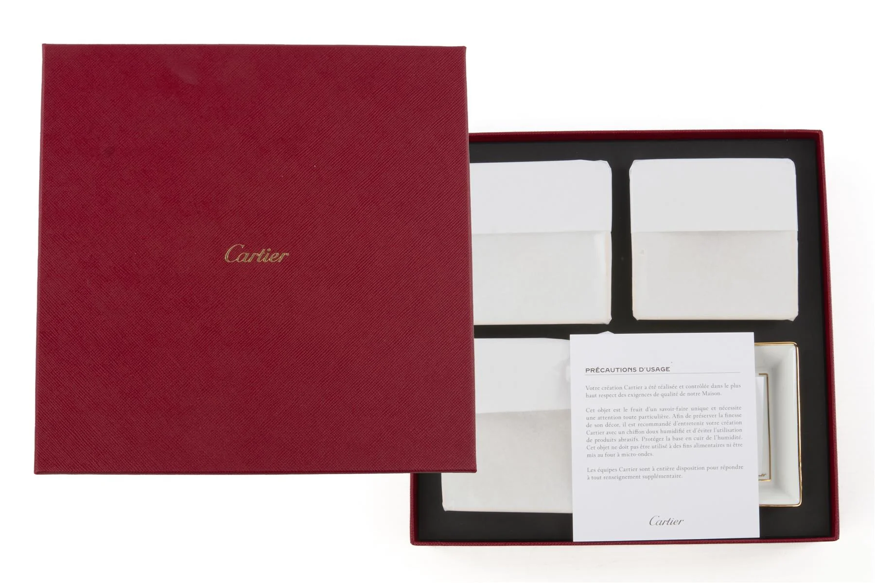 CARTIER WHITE DIABOLO DE CARTIER SET OF 4 TRINKET TRAYS - Image 2