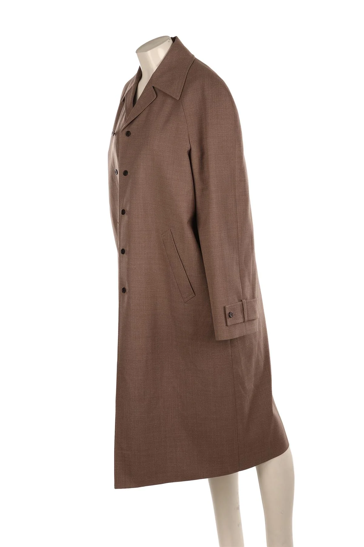CARVAN BROWN WOOL COAT FR 34 UK 6 - Image 3