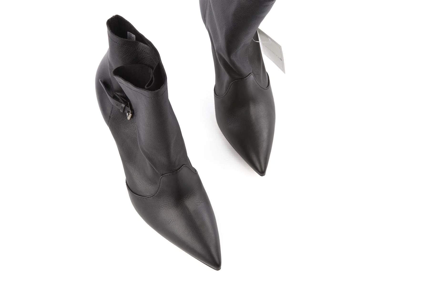 CASADEI BLACK LEATHER ANKLE BOOTS EU 39 UK 6 US 9 - Image 4