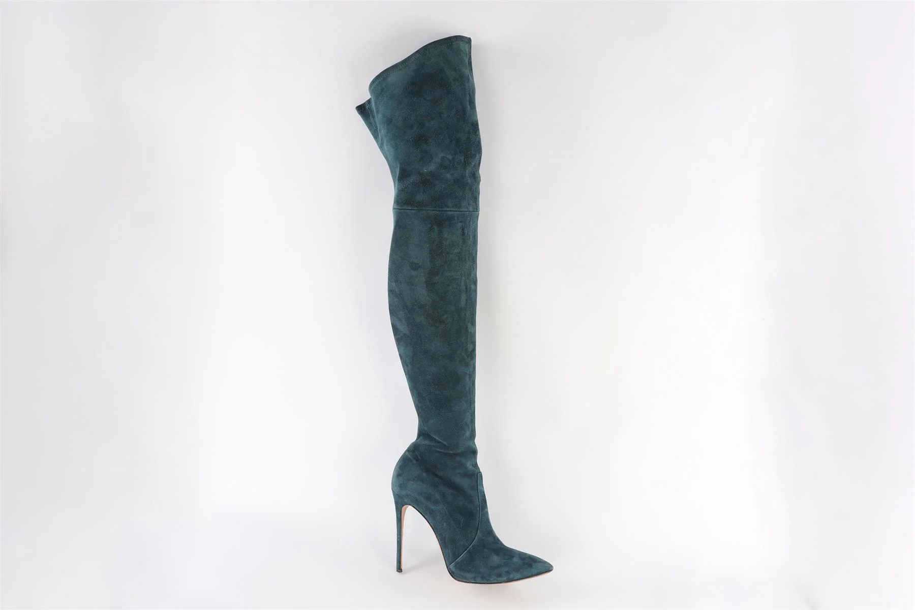 CASADEI BLUE SUEDE OVER THE KNEE BOOTS - Image 2