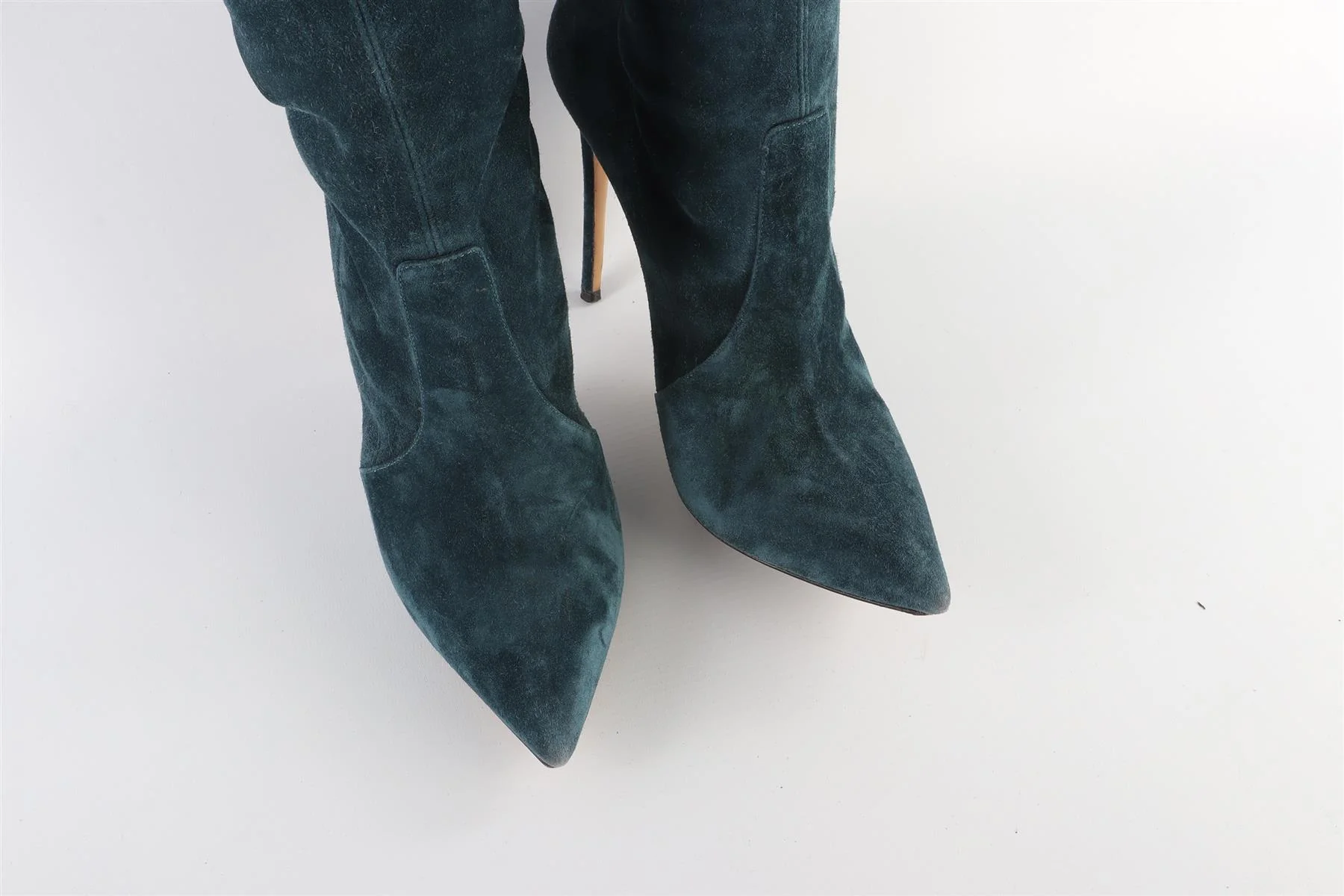 CASADEI BLUE SUEDE OVER THE KNEE BOOTS - Image 4