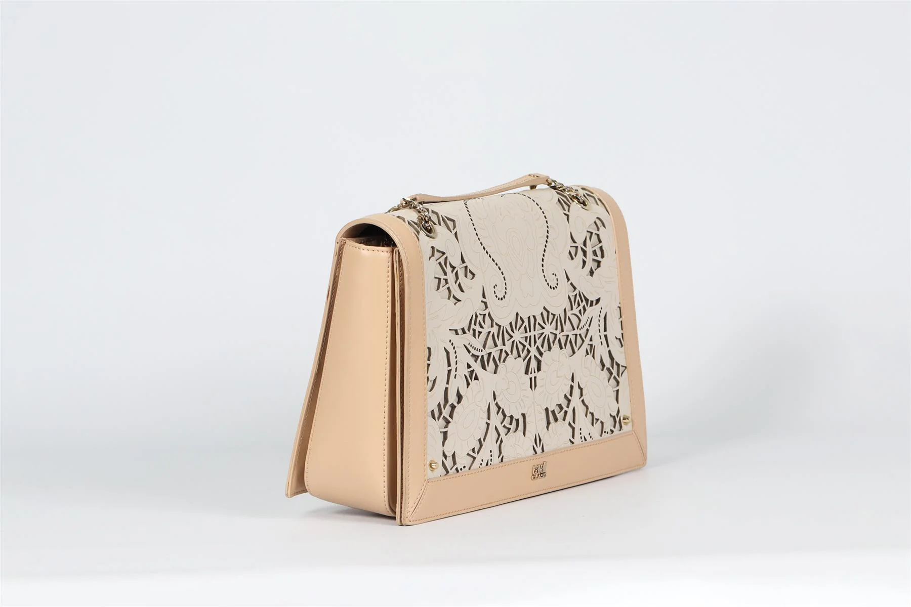 CAVALLI CLASS LASER CUT LEATHER SHOULDER BAG - Image 4