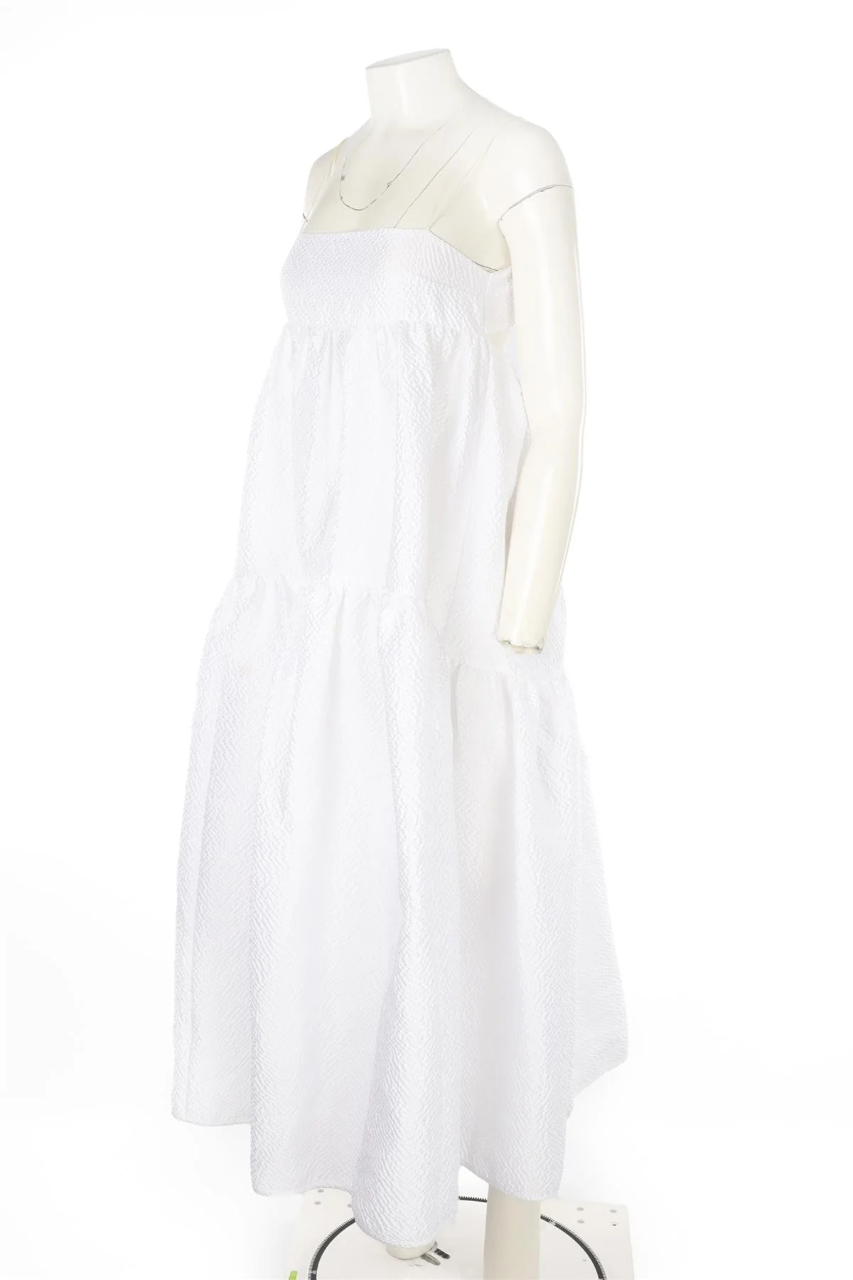 CECILIE BAHNSEN WHITE SATIN MAXI DRESS UK 8 - Image 3