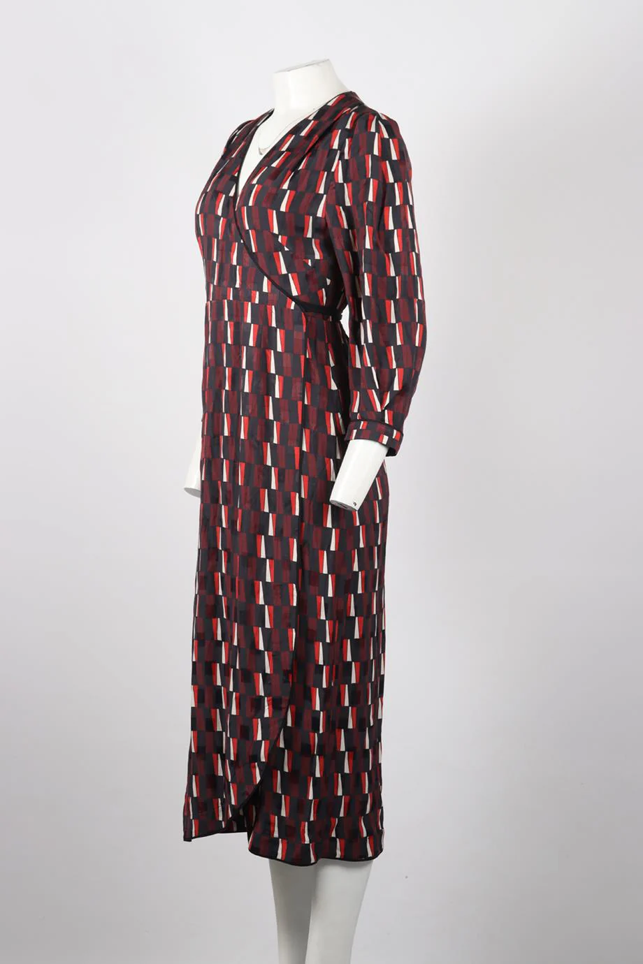 CEFINN PRINTED SATIN MAXI WRAP DRESS UK 10 - Image 3