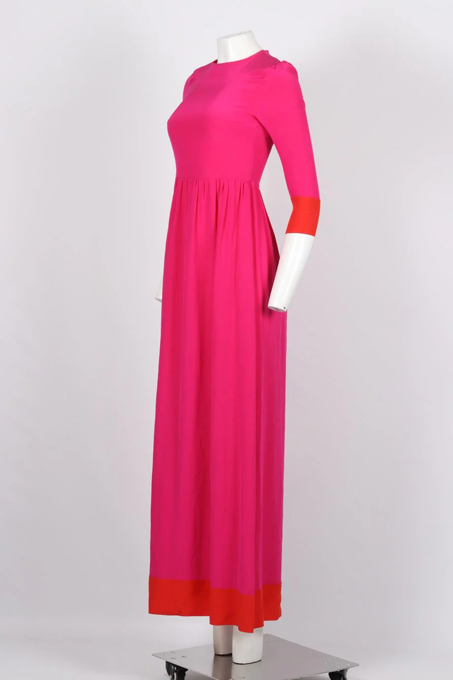 CELESTE PISENTI SILK MAXI DRESS IT 40 UK 8 - Image 3
