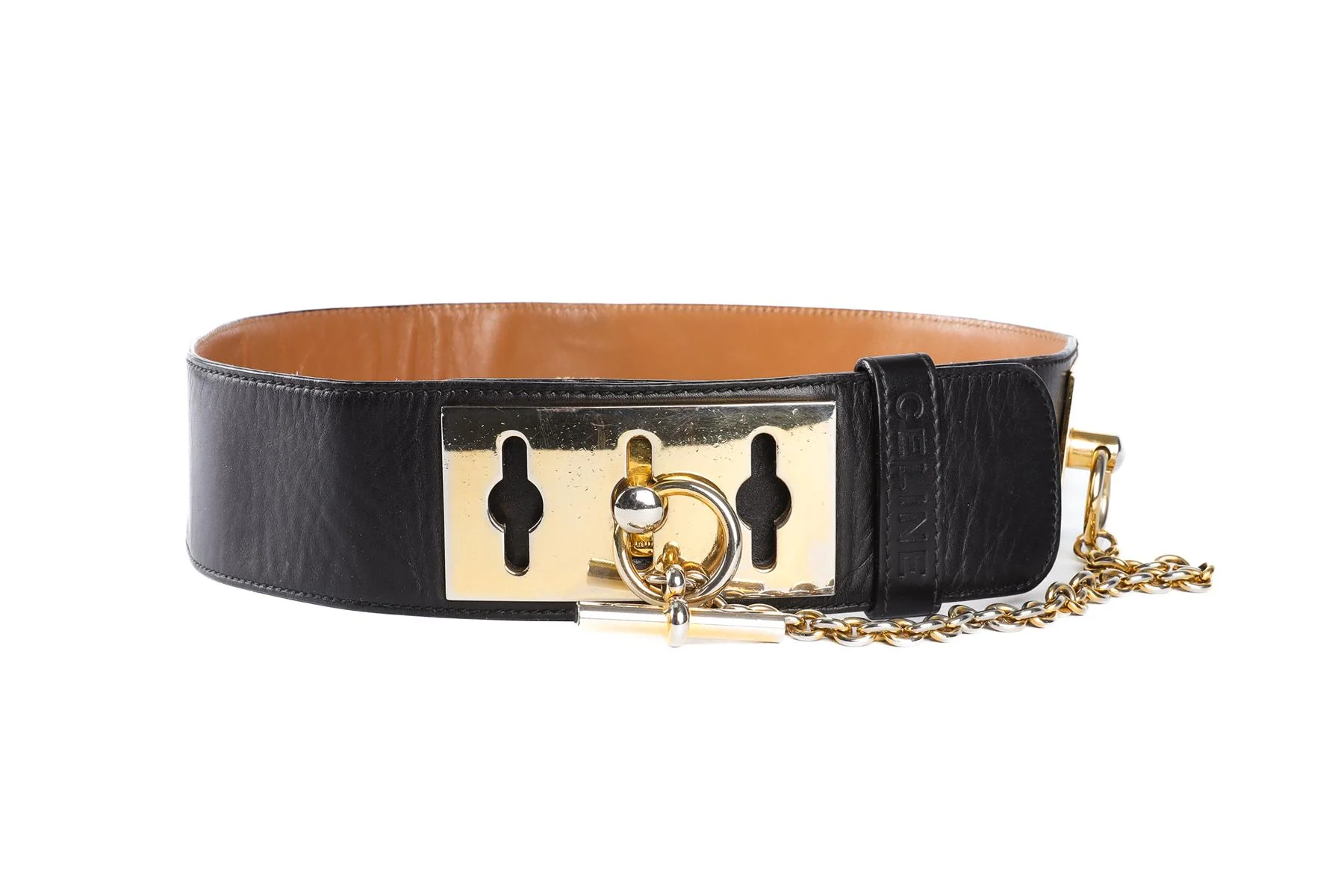 CELINE BLACK LEATHER BELT - Image 2