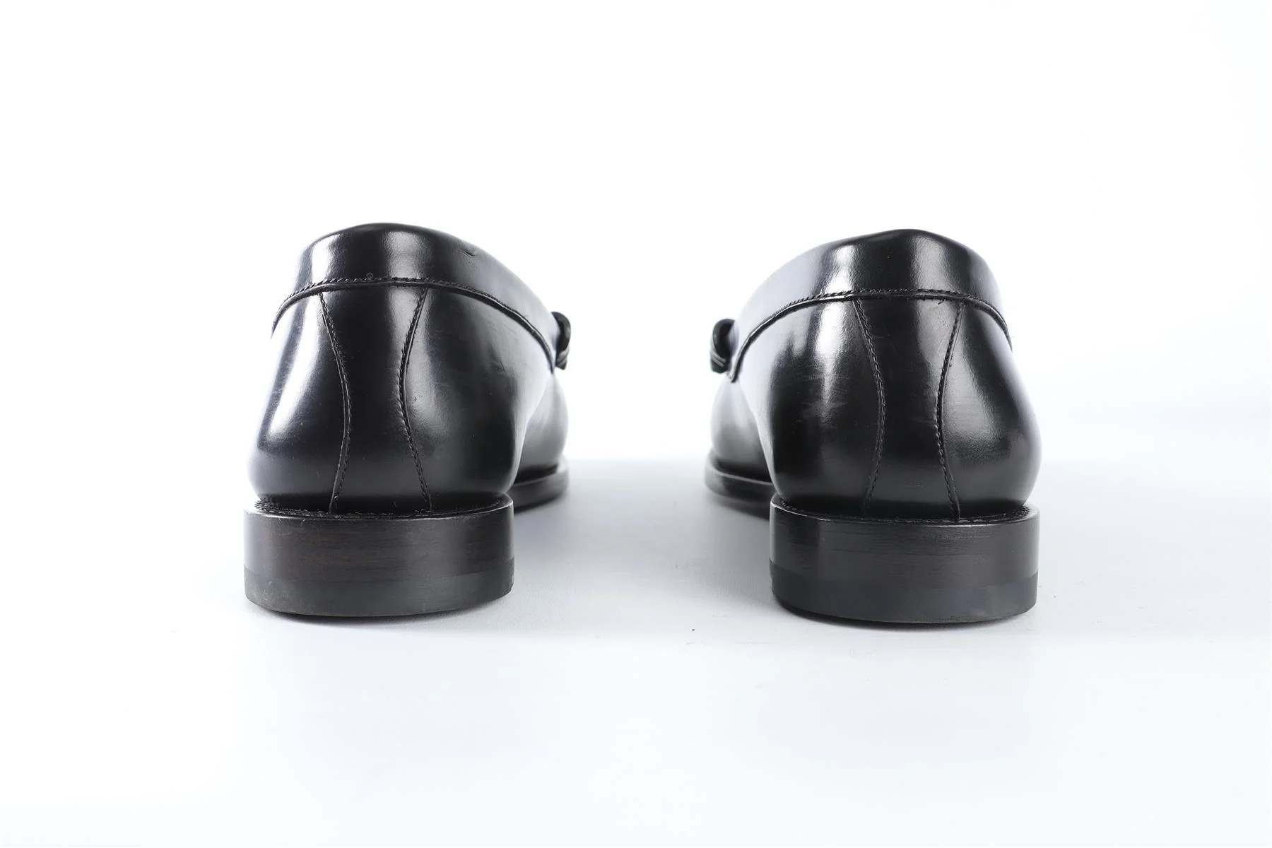 CELINE BLACK MEN'S TRIOMPHE LEATHER LOAFERS EU 41.5 UK 7.5 US 8.5 - Image 5