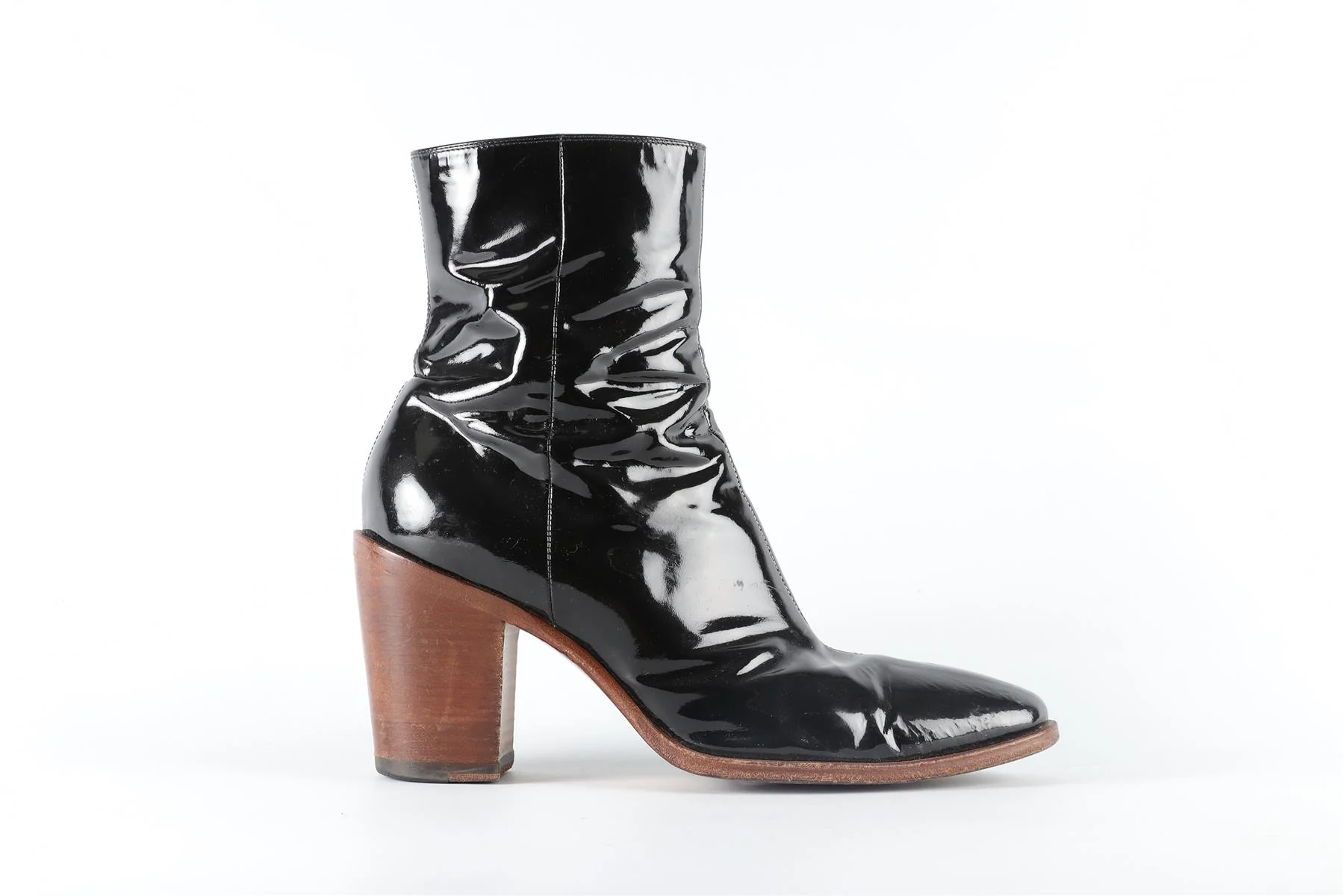 CELINE BLACK PATENT LEATHER ANKLE BOOTS EU 40 UK 7 US 10 - Image 2