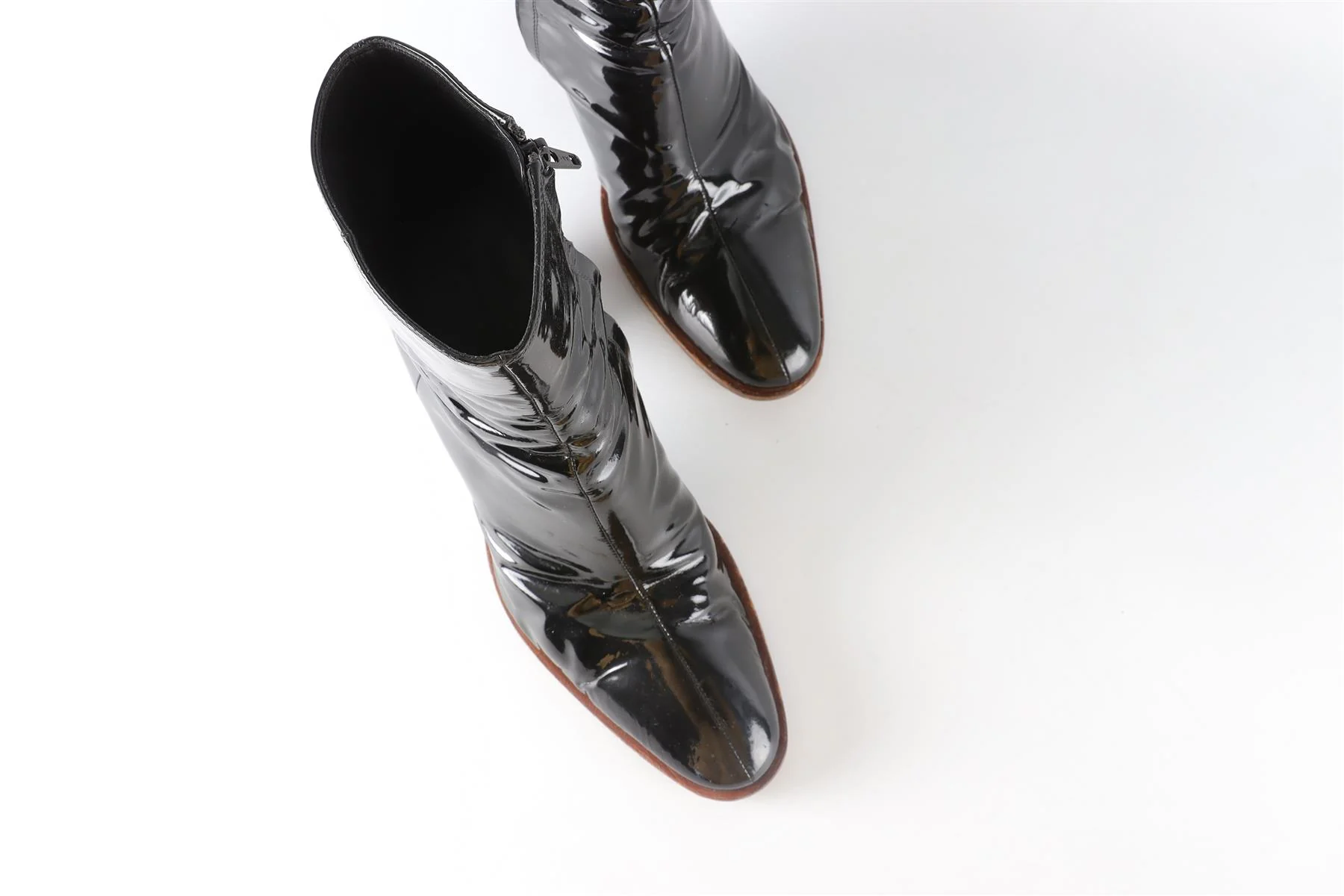 CELINE BLACK PATENT LEATHER ANKLE BOOTS EU 40 UK 7 US 10 - Image 4