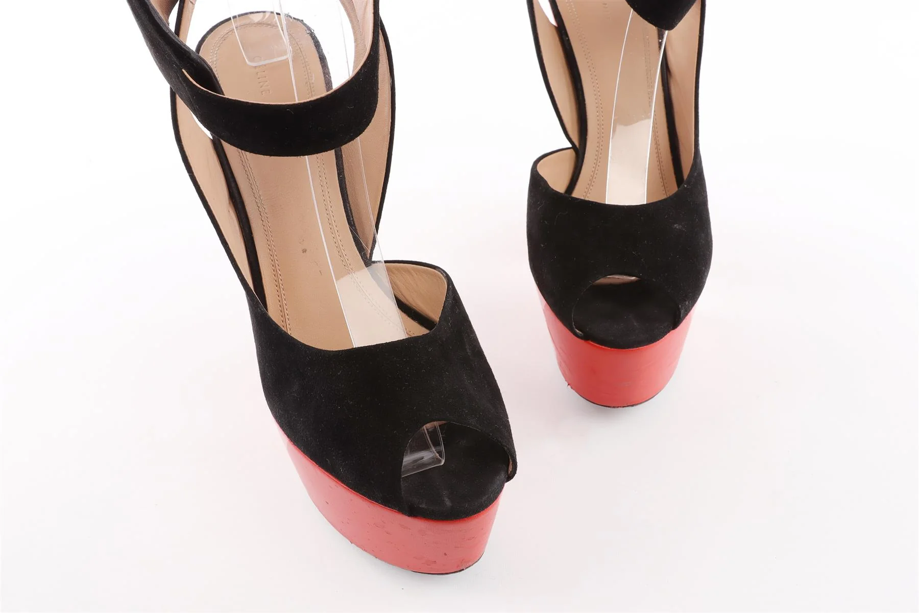 CELINE BLACK SUEDE PLATFORM SANDALS EU 40 UK 7 US 10 - Image 4