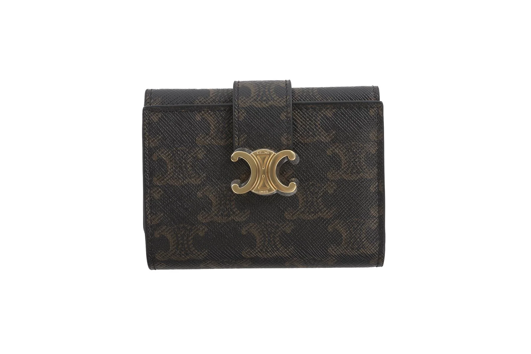Celine Black Triomphe Canvas Wallet - Image 2
