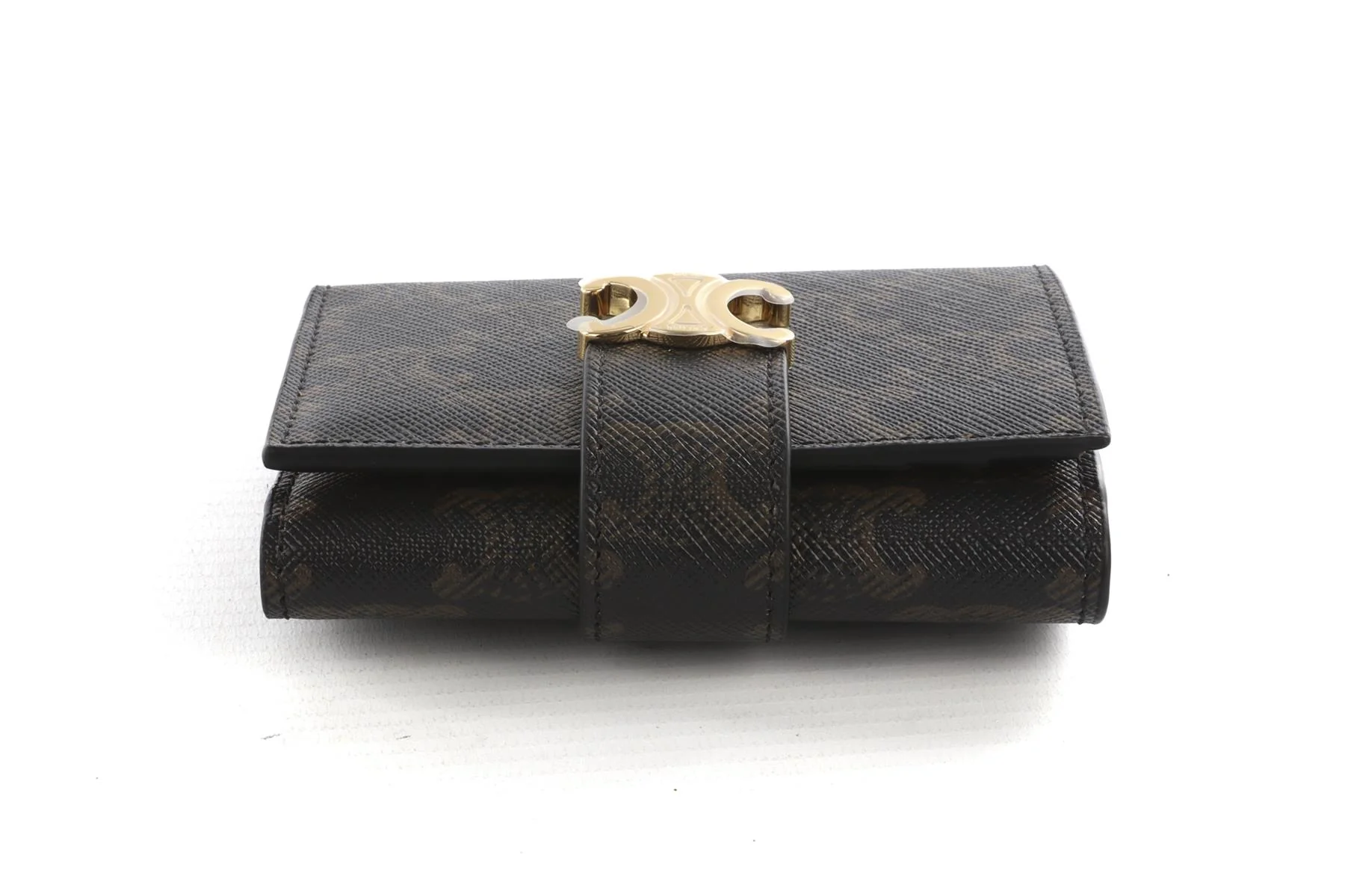 Celine Black Triomphe Canvas Wallet - Image 6