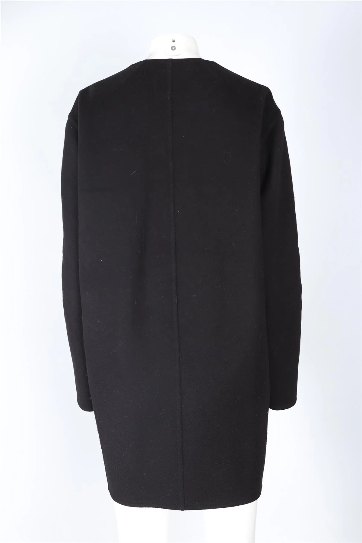 CELINE BLACK WOOL COAT FR 42 UK 14 - Image 4