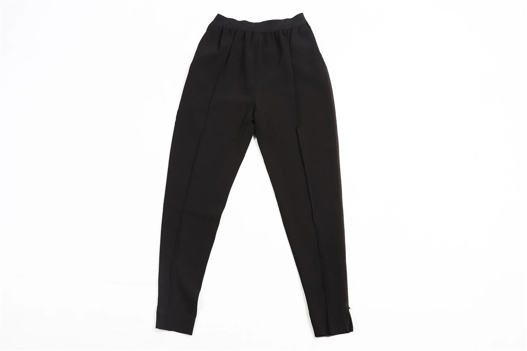 CELINE BLACK WOVEN SLIM LEG PANTS FR 36 UK 8 - Image 2