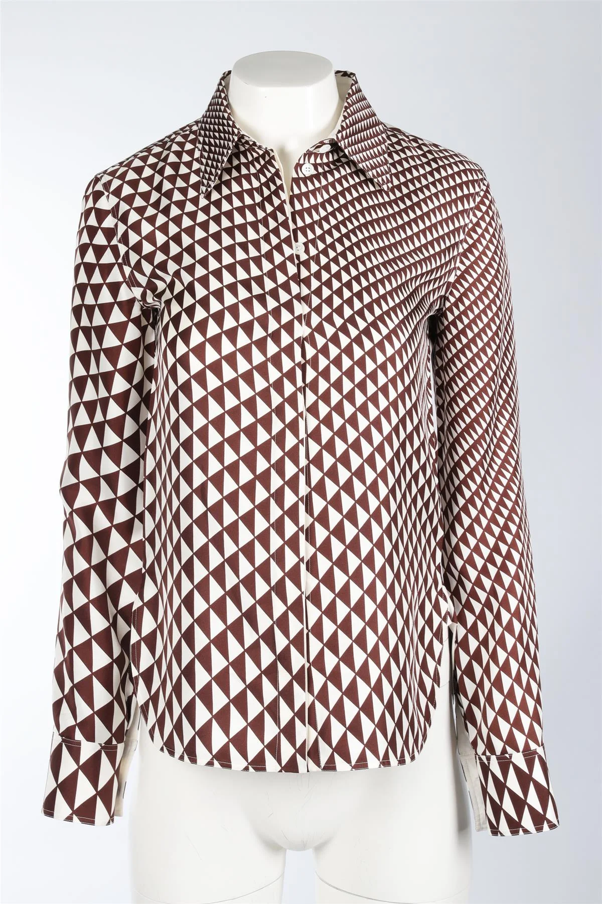CELINE BROWN SILK SHIRT FR 36 UK 8 - Image 2