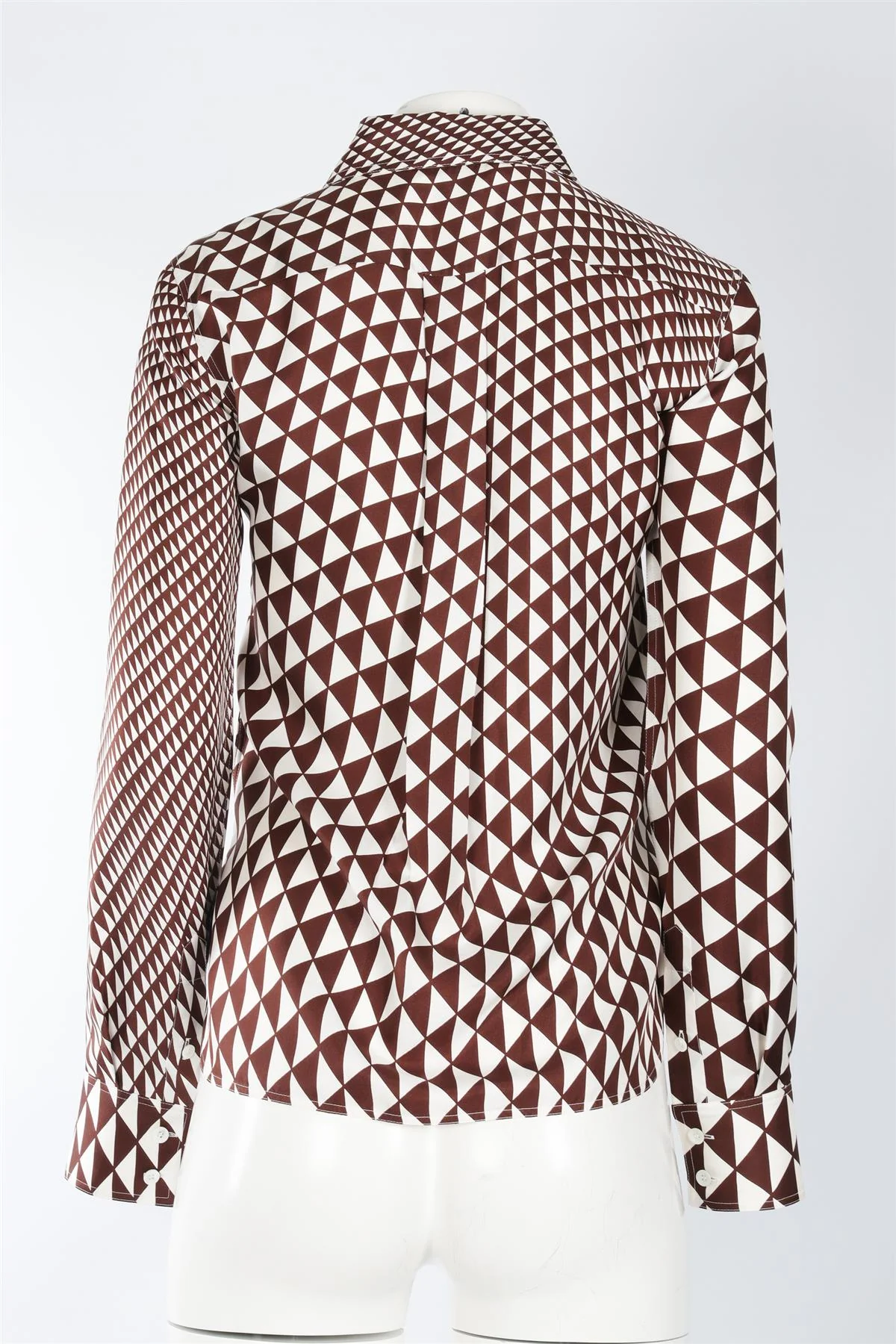 CELINE BROWN SILK SHIRT FR 36 UK 8 - Image 4
