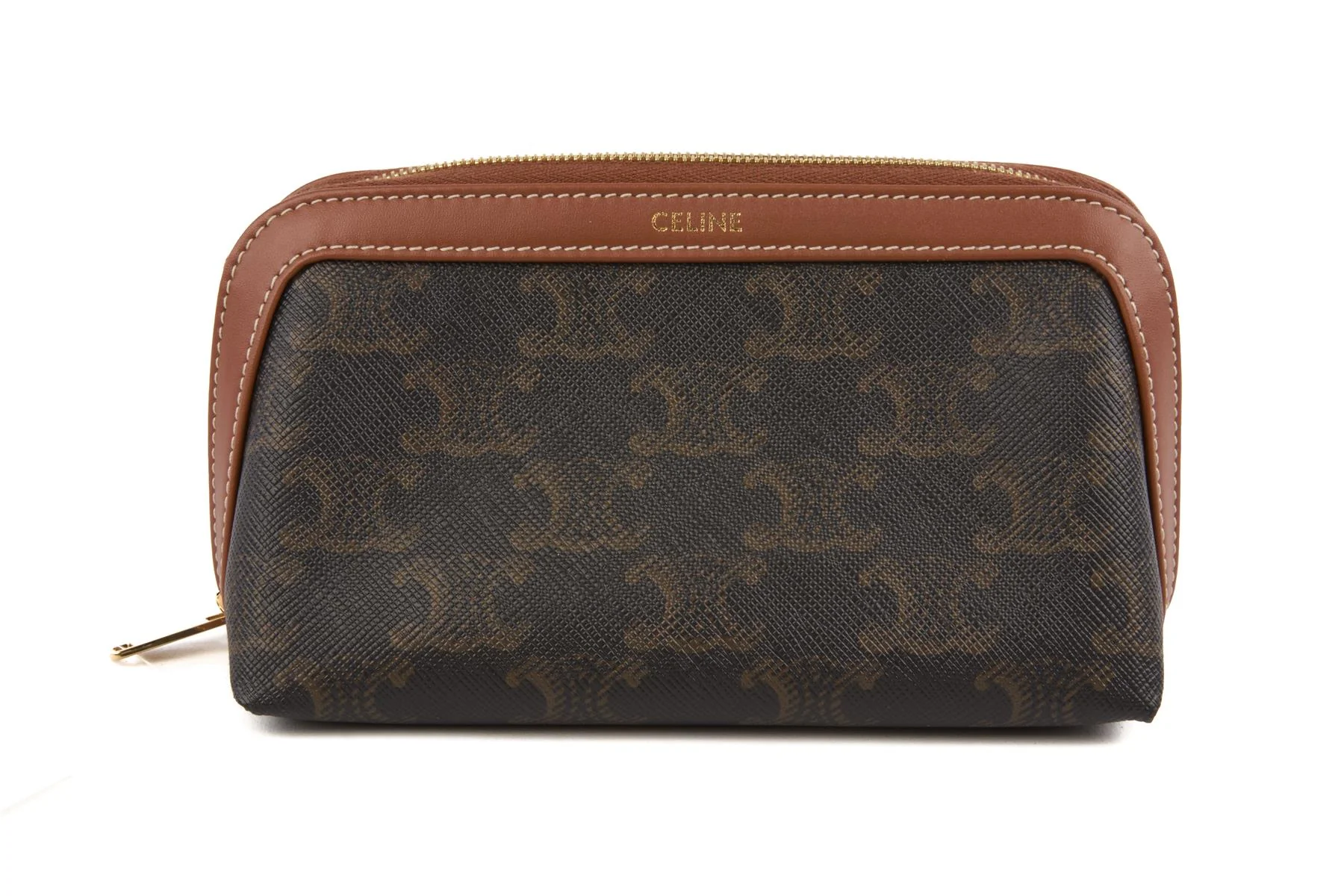 CELINE BROWN SMALL TRIOMPHE CANVAS POUCH - Image 2