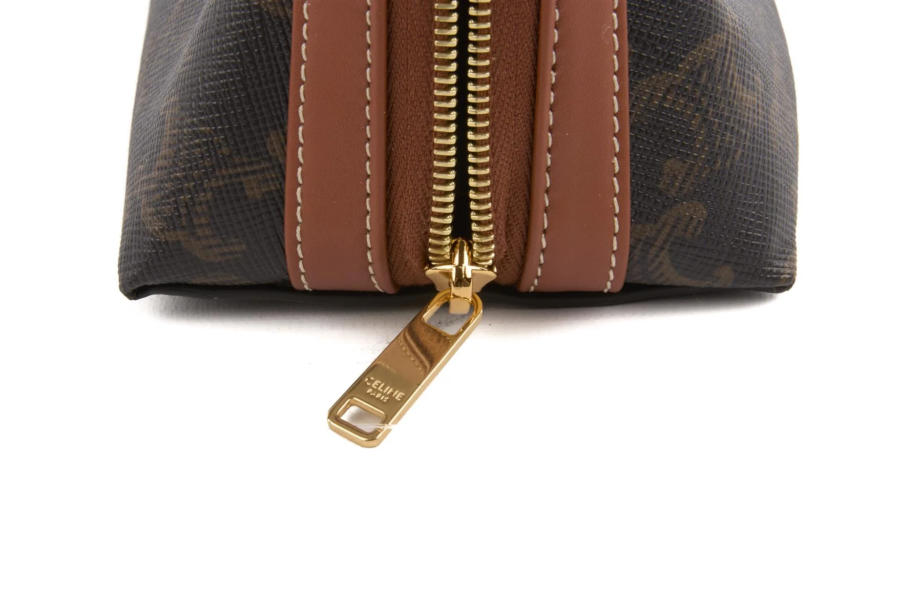 CELINE BROWN SMALL TRIOMPHE CANVAS POUCH - Image 8