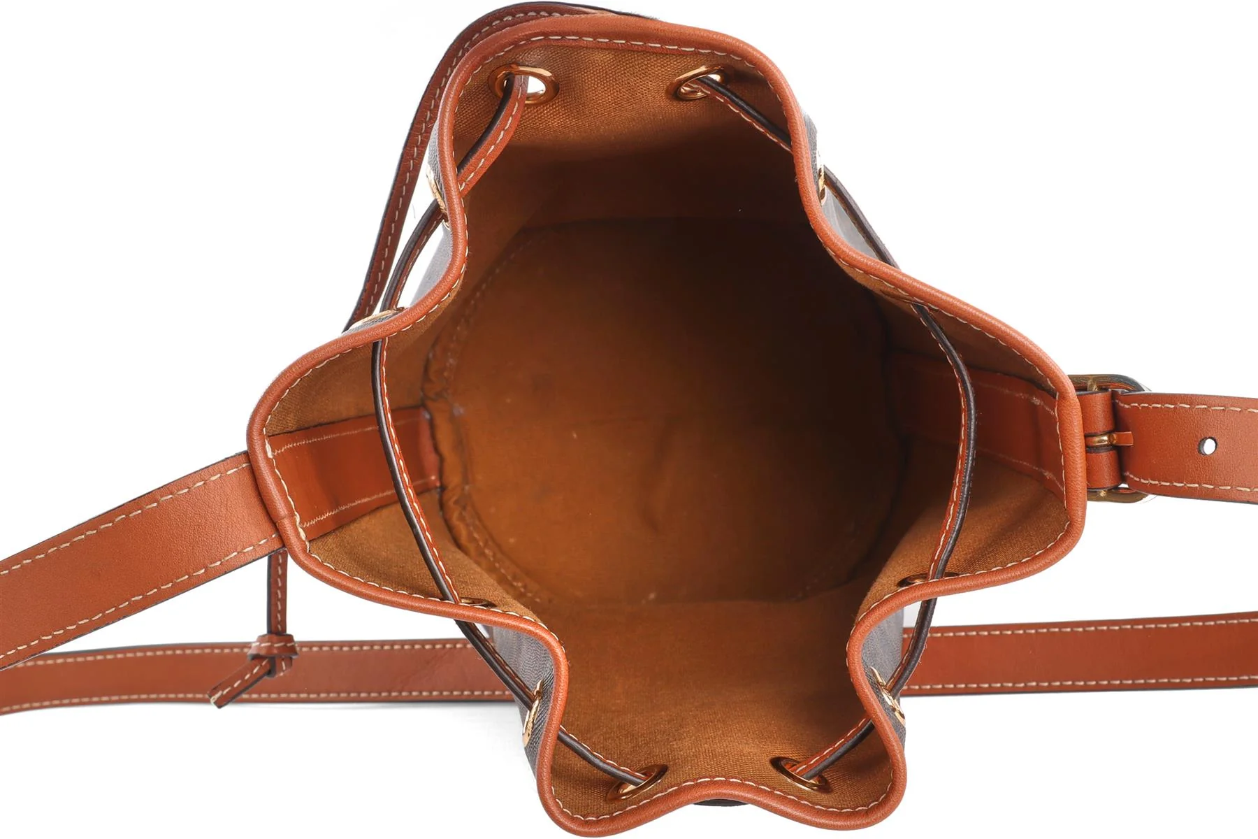 CELINE BROWN TRIOMPHE SMALL LEATHER SHOULDER BAG - Image 10