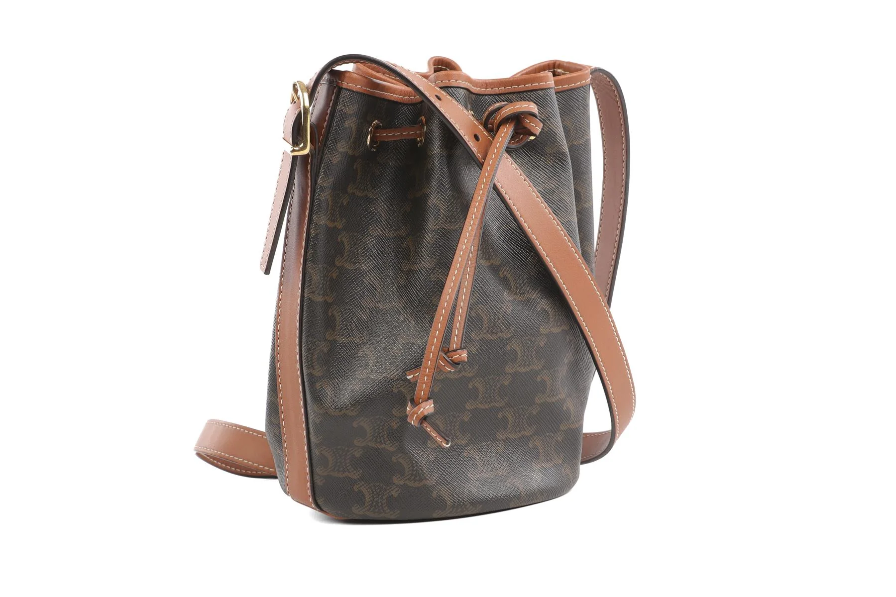 CELINE BROWN TRIOMPHE SMALL LEATHER SHOULDER BAG - Image 4