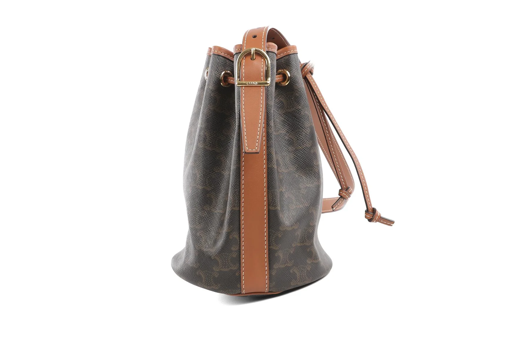 CELINE BROWN TRIOMPHE SMALL LEATHER SHOULDER BAG - Image 5