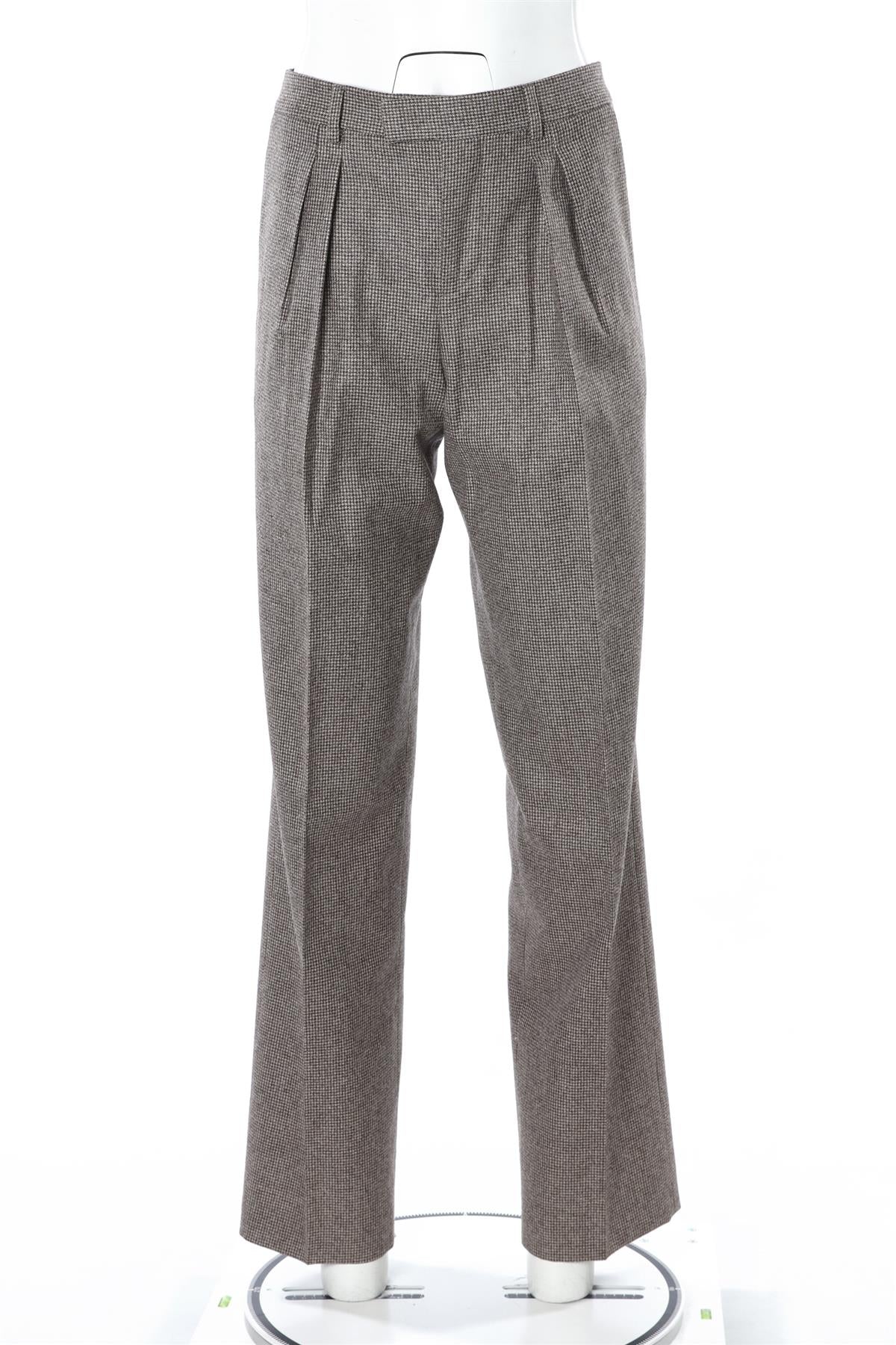 CELINE BROWN WOOL STRAIGHT LEG PANTS FR 36 UK 8 - Image 2