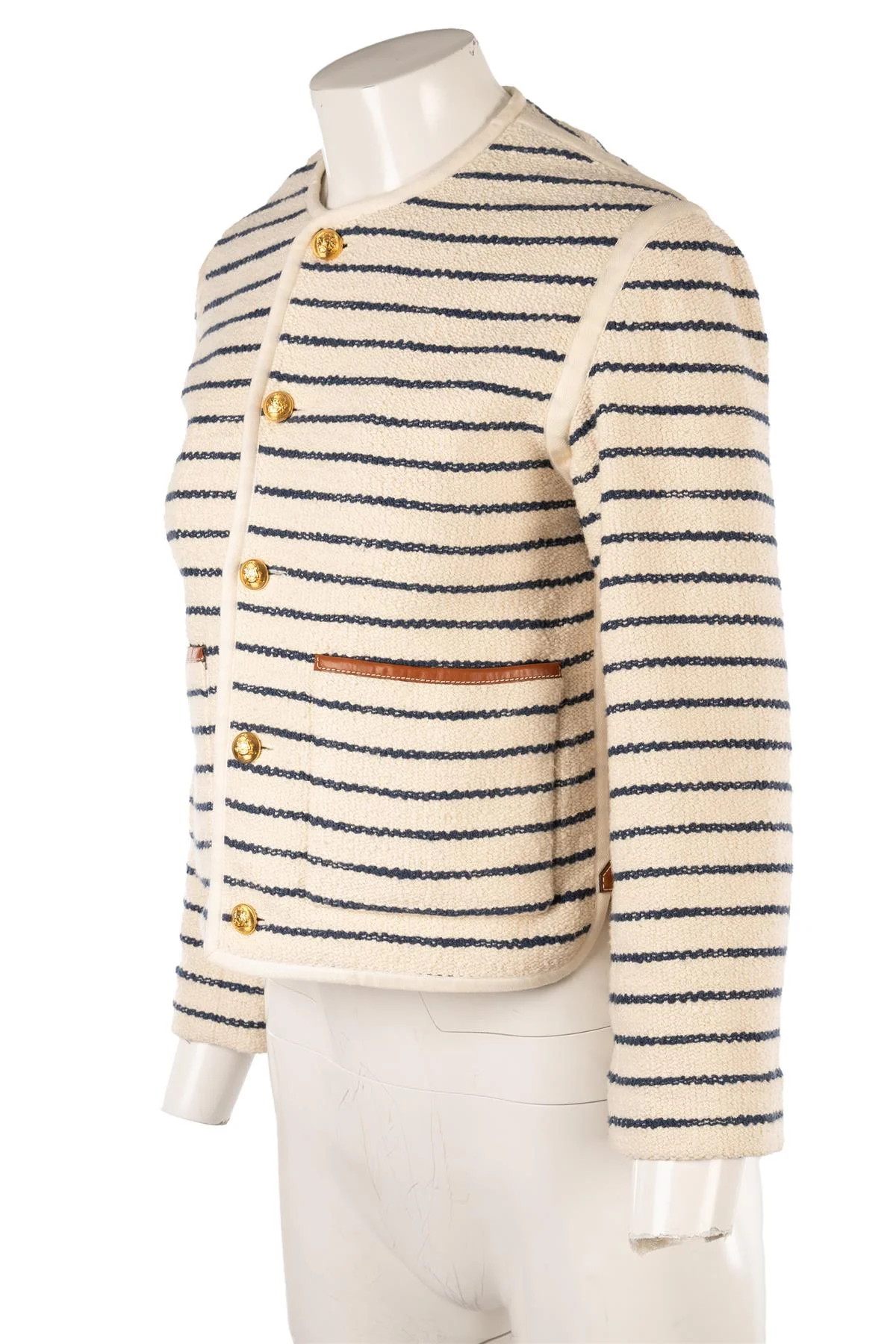 CELINE CREAM COTTON JACKET FR 34 UK 6 - Image 3