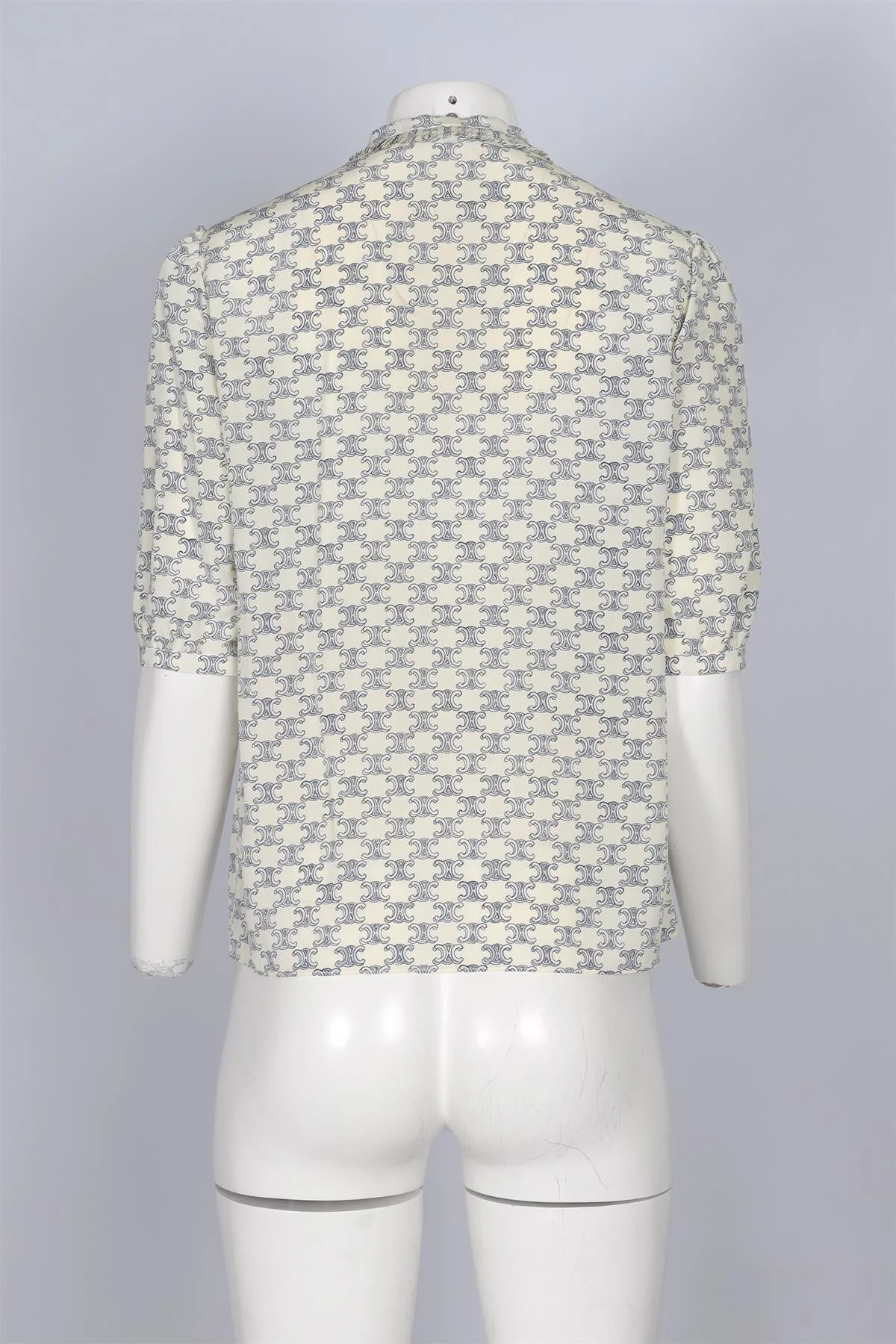 CELINE ECRU TRIOMPHE SILK TOP FR 38 UK 10 - Image 4