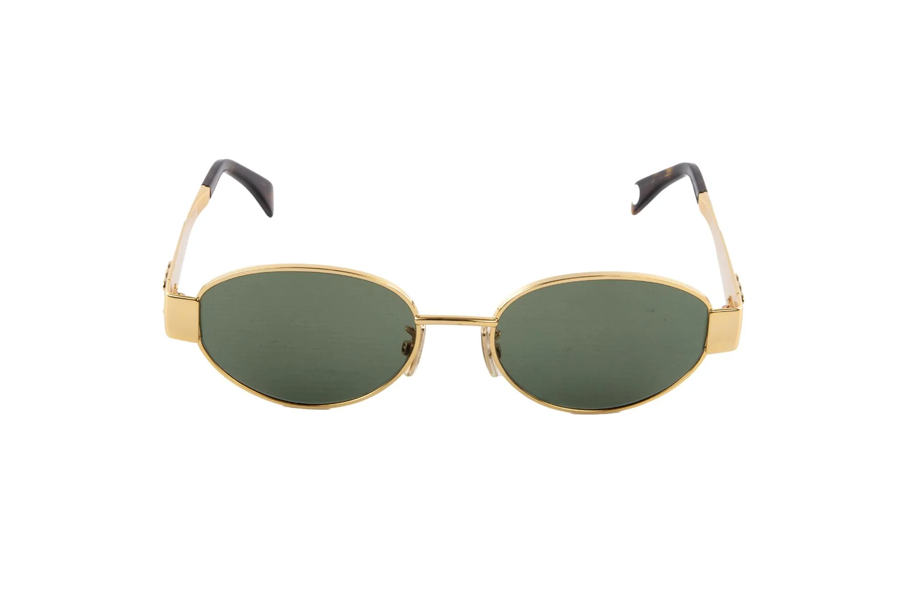 CELINE GOLD TRIOMPHE OVAL FRAME GOLD TONE SUNGLASSES - Image 3