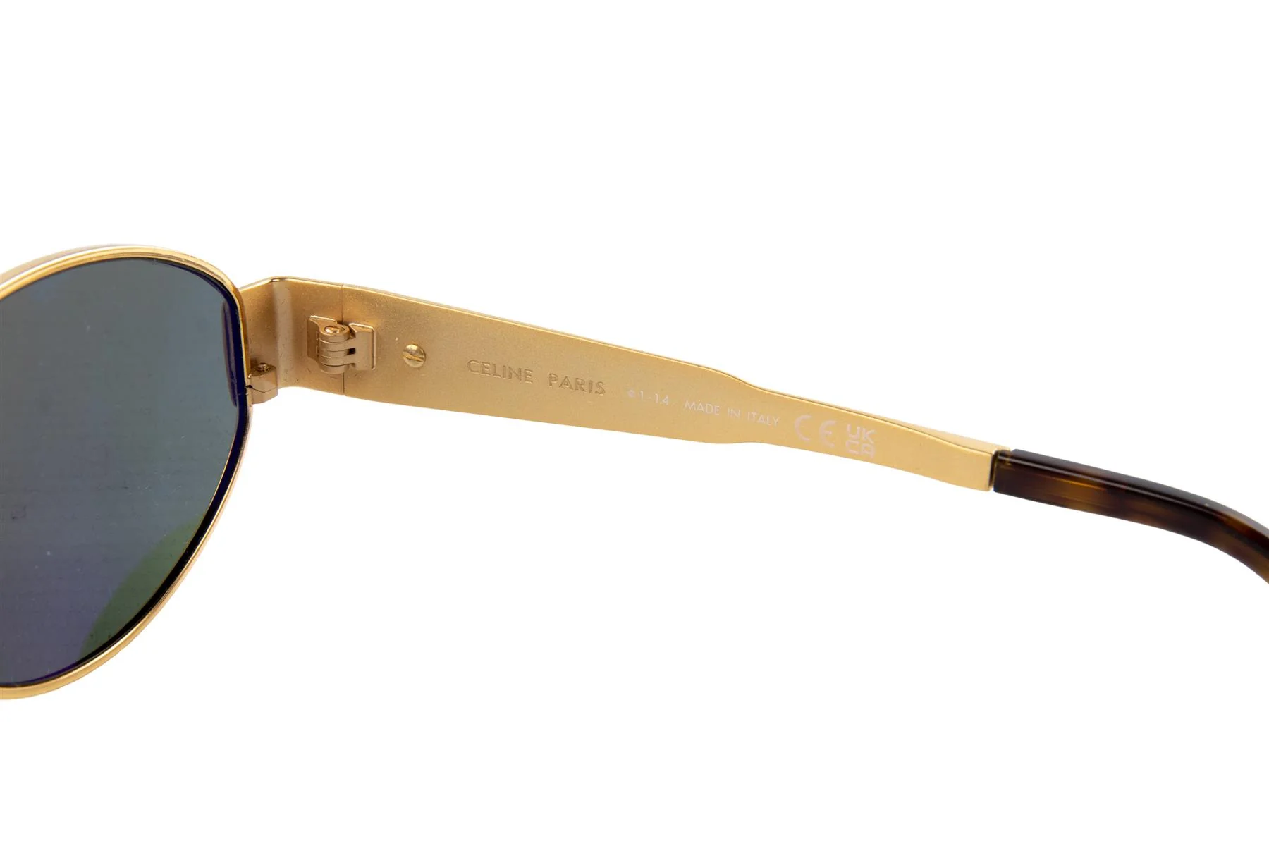 CELINE GOLD TRIOMPHE OVAL FRAME GOLD TONE SUNGLASSES - Image 6