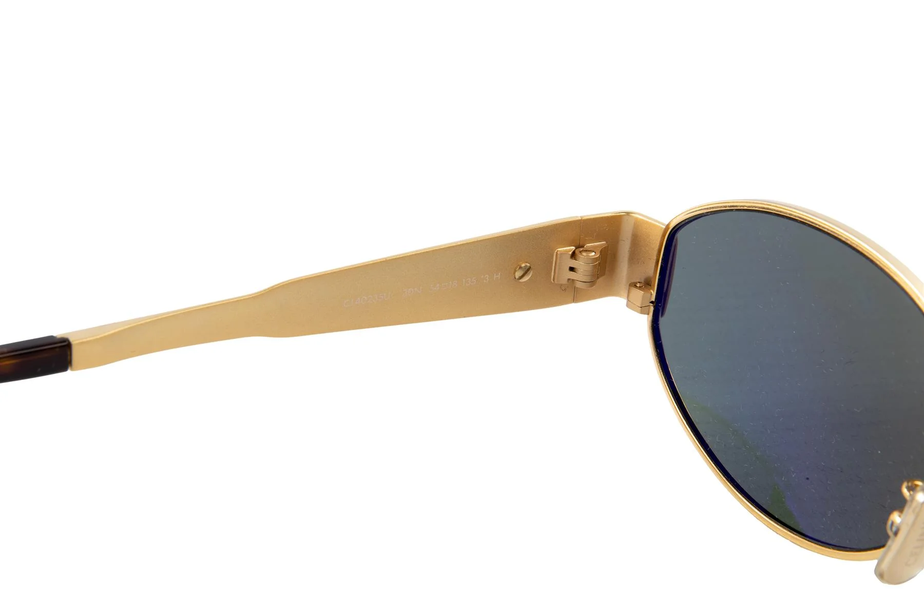CELINE GOLD TRIOMPHE OVAL FRAME GOLD TONE SUNGLASSES - Image 7