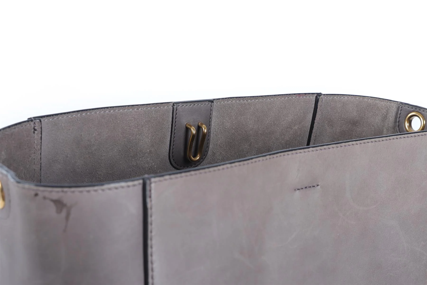 CELINE GREY SANGLE LEATHER SHOULDER BAG - Image 8