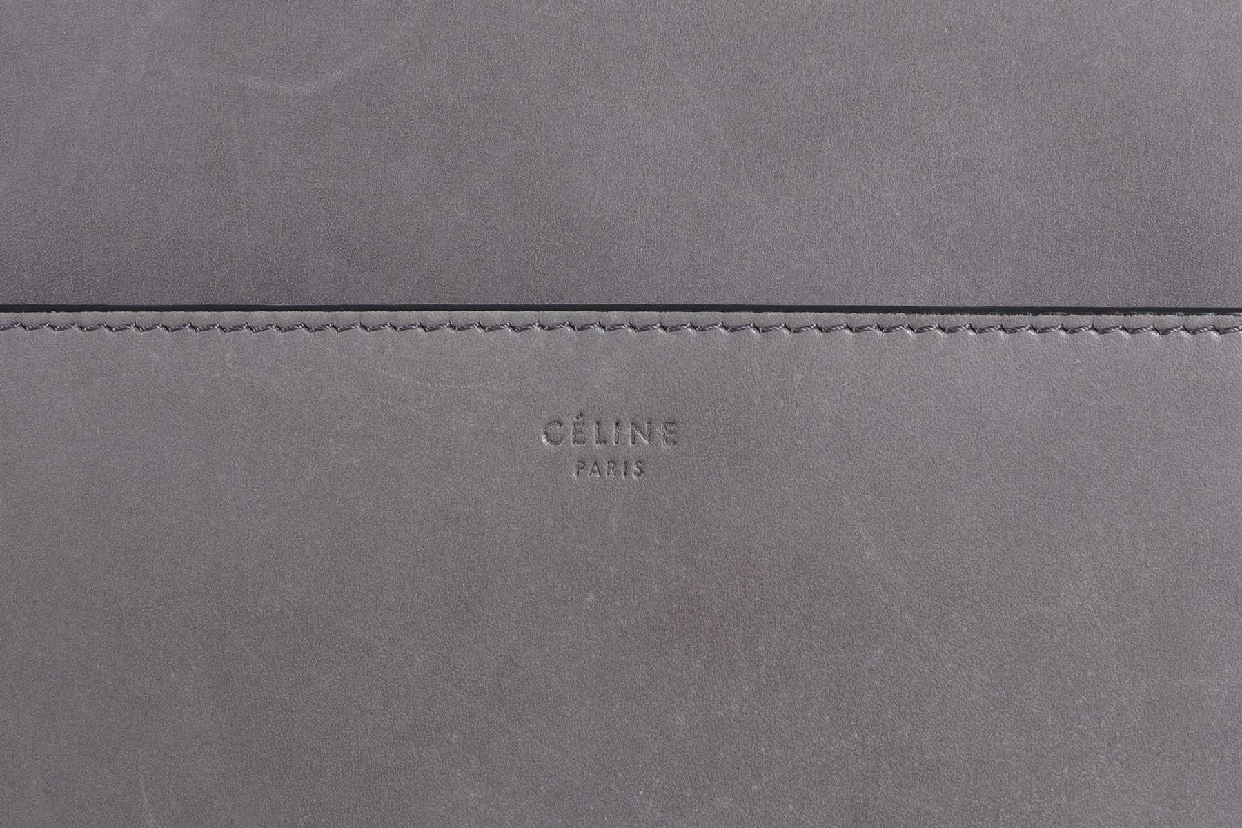 CELINE GREY SANGLE LEATHER SHOULDER BAG - Image 9
