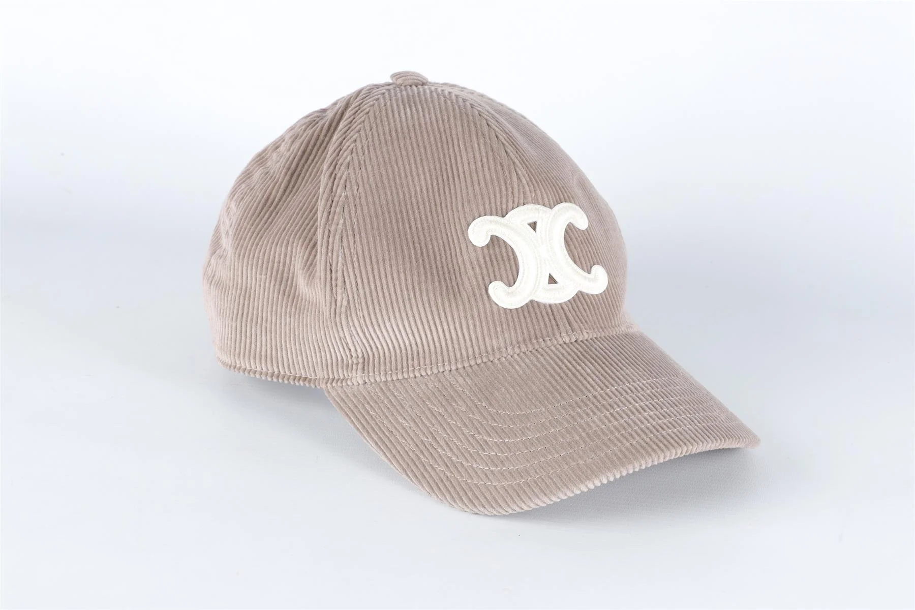 CELINE GREY TRIOMPHE CORDUROY BASEBALL CAP ONE SIZE - Image 2