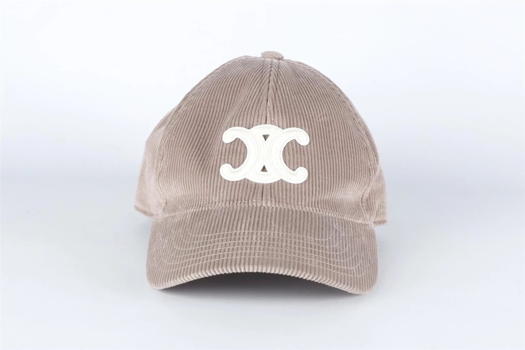 CELINE GREY TRIOMPHE CORDUROY BASEBALL CAP ONE SIZE - Image 3