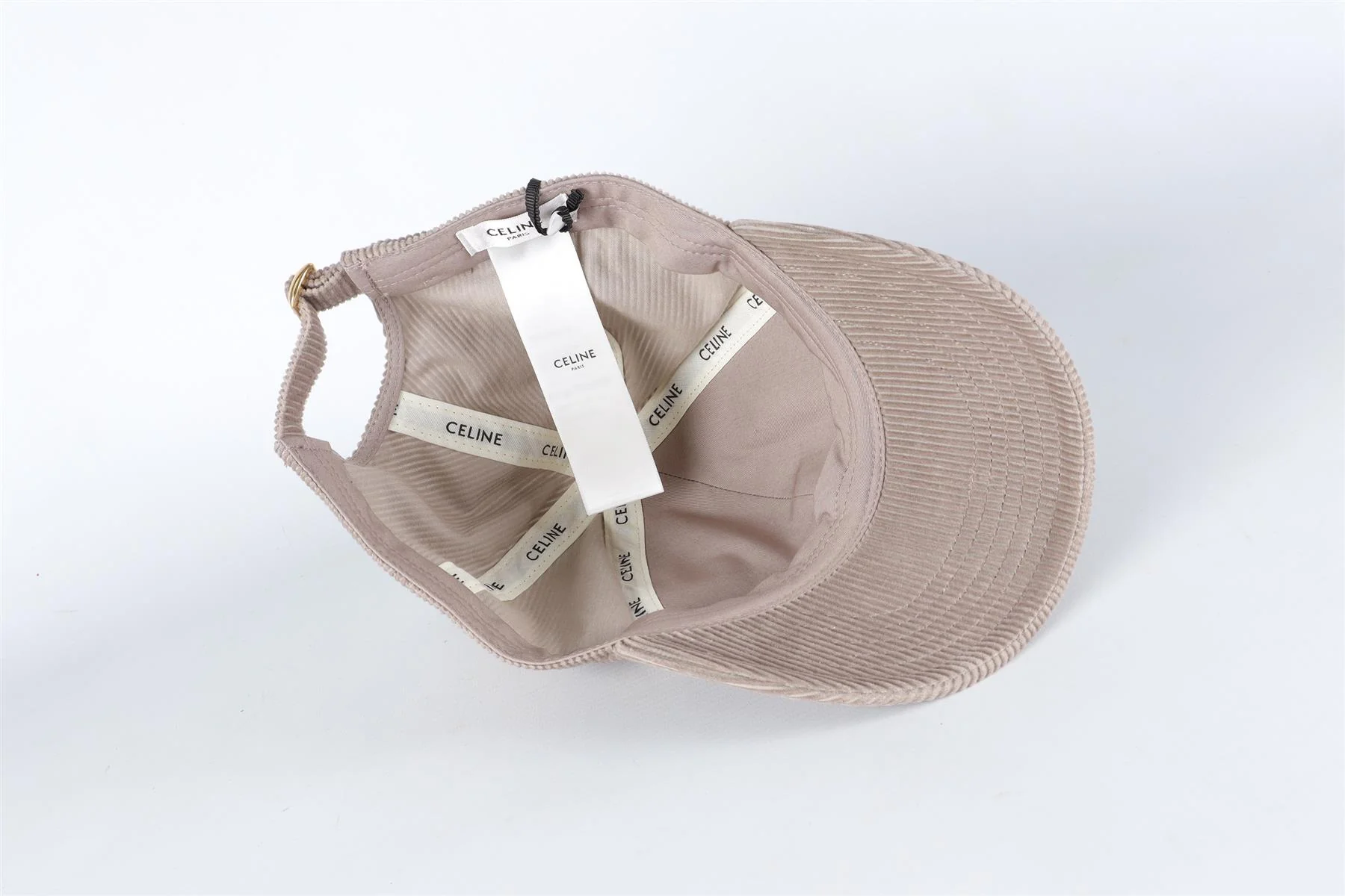 CELINE GREY TRIOMPHE CORDUROY BASEBALL CAP ONE SIZE - Image 5