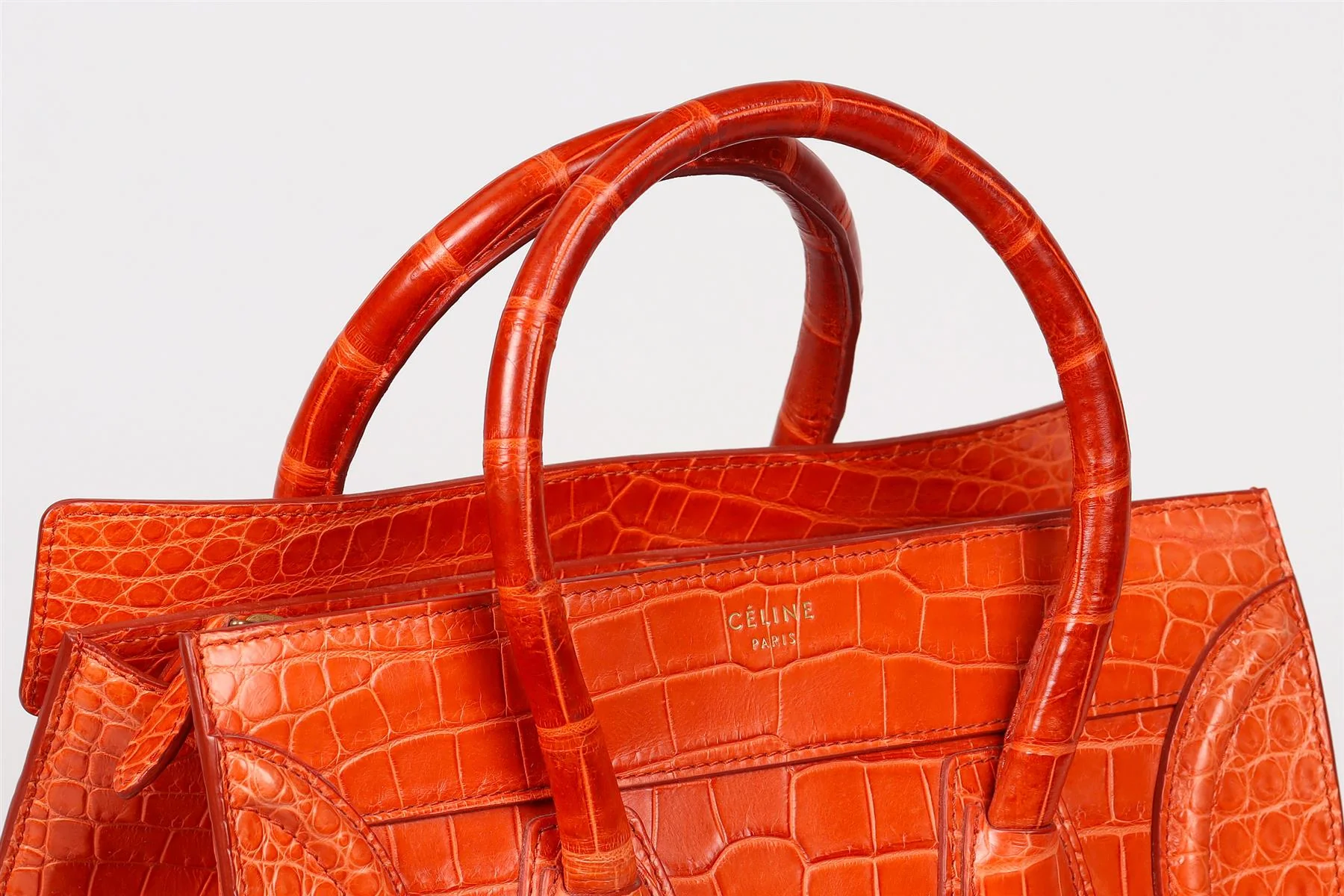 CELINE LUGGAGE MINI POROSUS CROCODILE TOTE BAG - Image 8