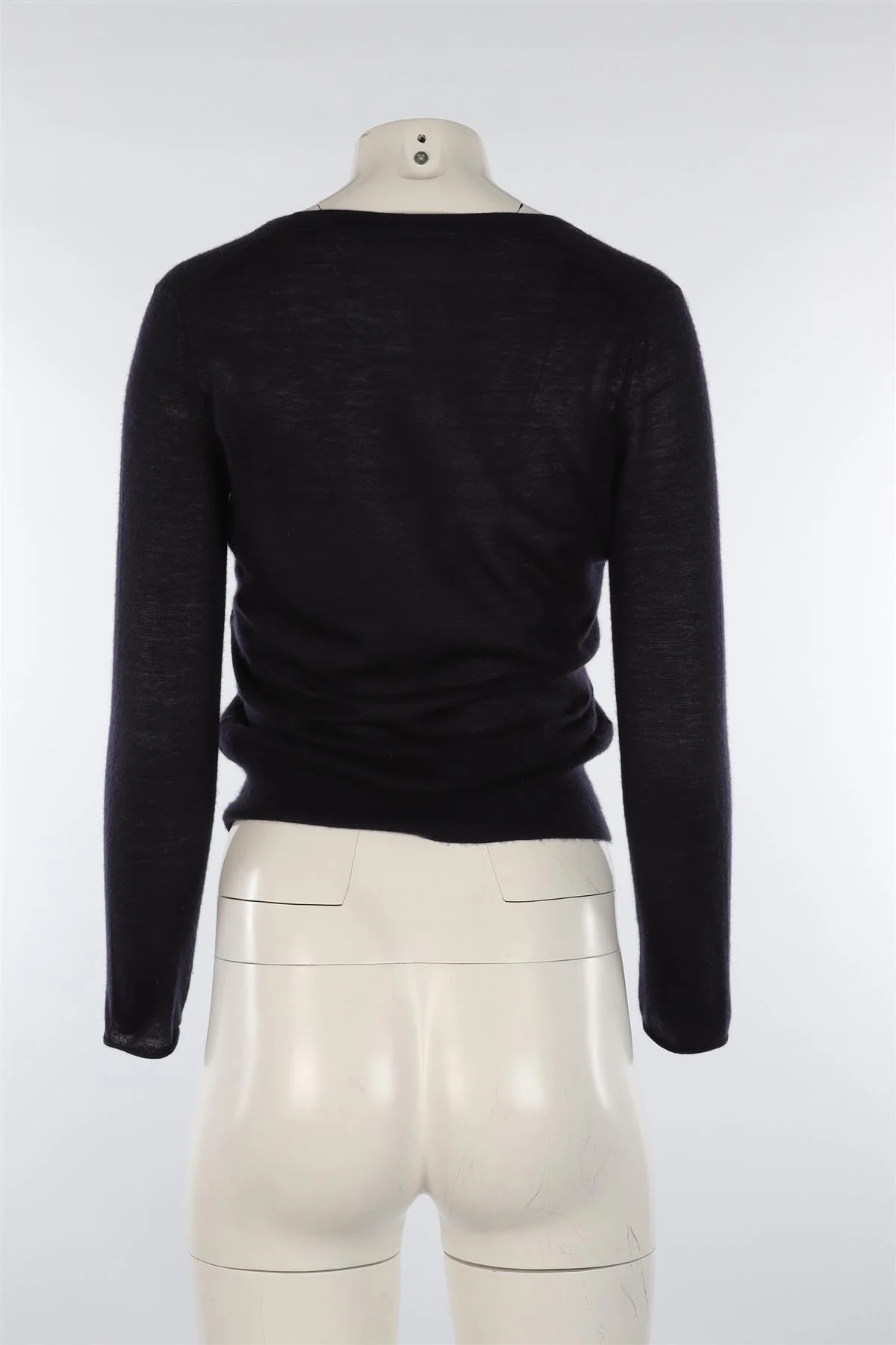 CELINE NAVY CASHMERE CARDIGAN SMALL - Image 4