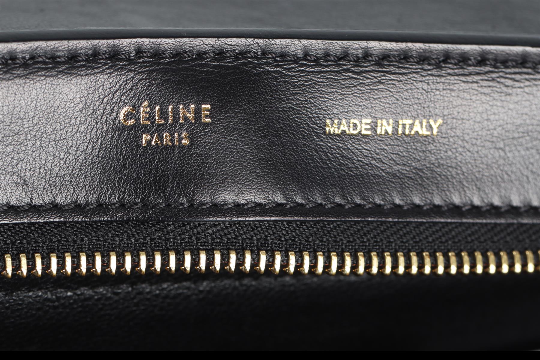 CELINE NAVY TRAPEZE MEDIUM CALF HAIR AND LEATHER TOTE BAG - Image 11