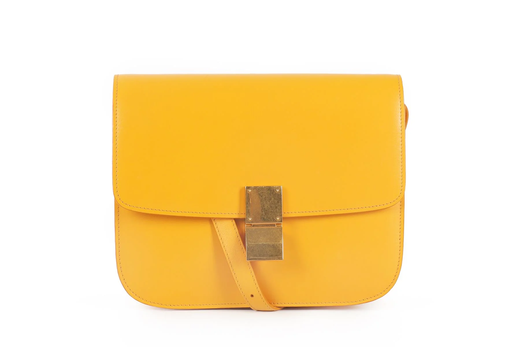 CELINE ORANGE CLASSIC BOX LEATHER SHOULDER BAG - Image 2