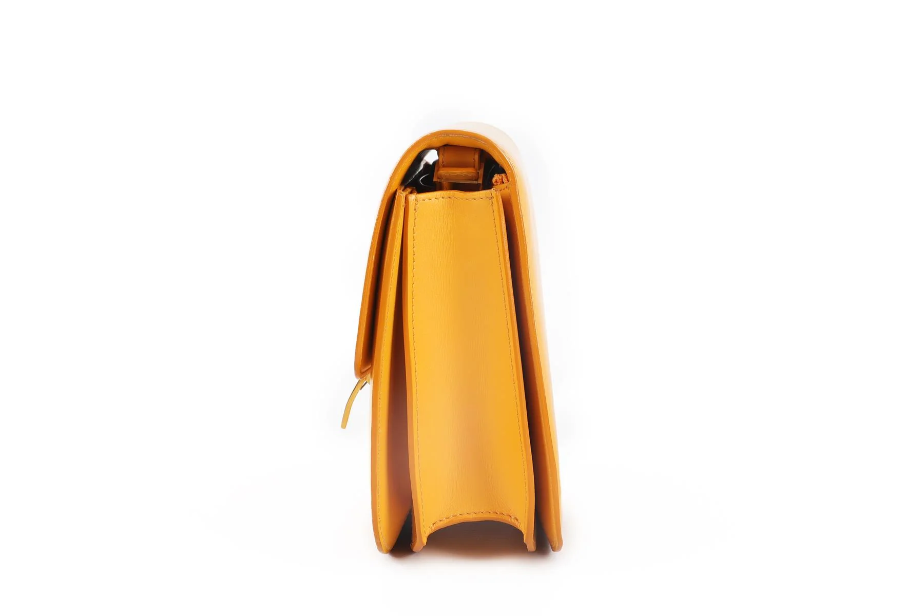 CELINE ORANGE CLASSIC BOX LEATHER SHOULDER BAG - Image 6