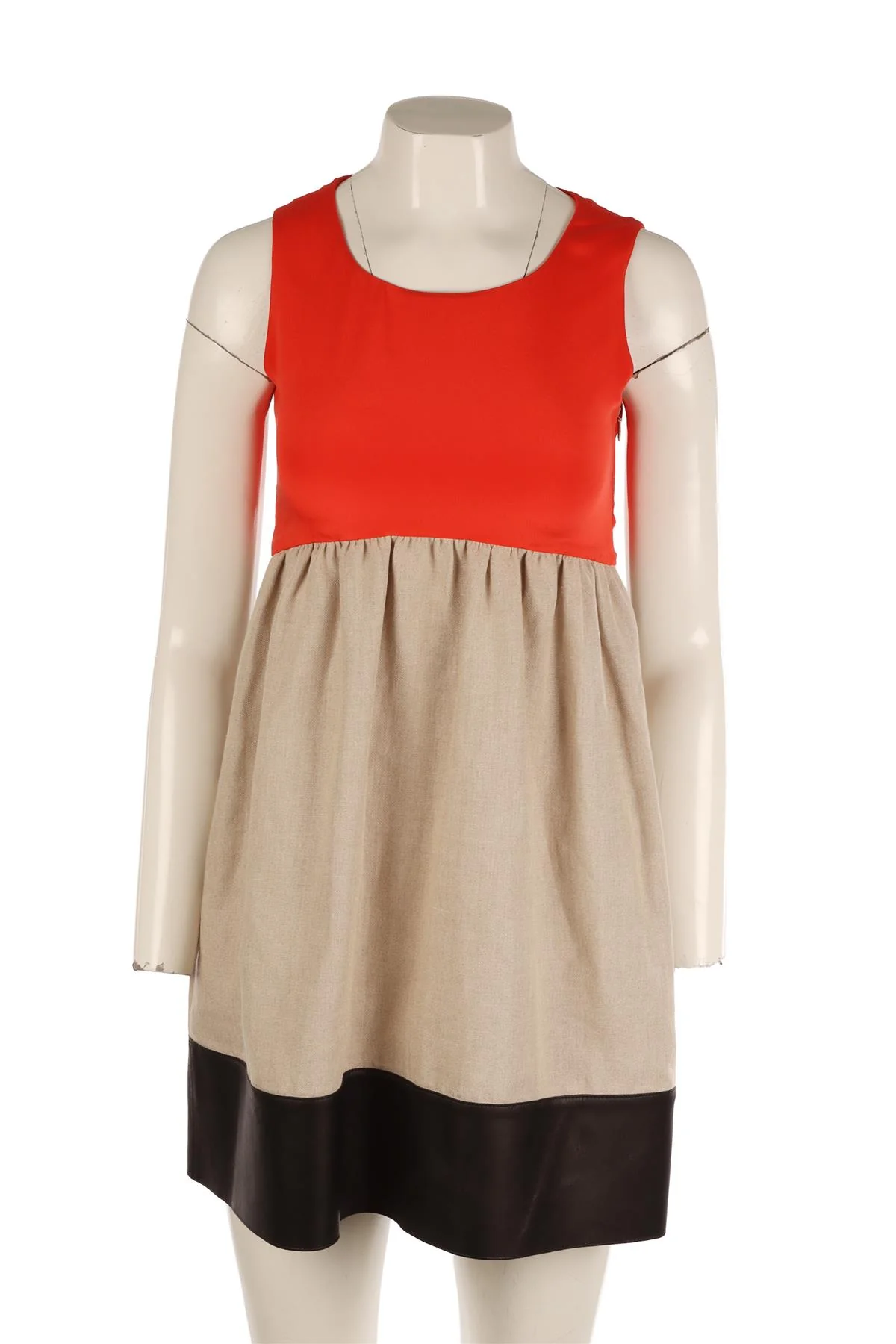 CÉLINE ORANGE LINEN MINI DRESS FR 36 UK 8 - Image 2