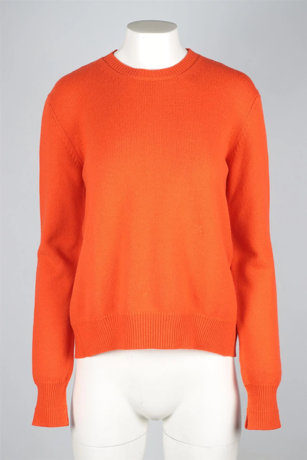 CELINE ORANGE TRIOMPHE CASHMERE SWEATER SMALL - Image 2