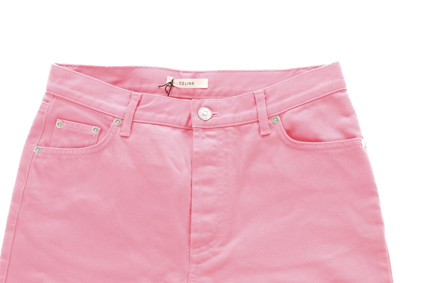 CÉLINE PINK HIGH RISE STRAIGHT LEG JEANS FR 36 UK 8 - Image 3