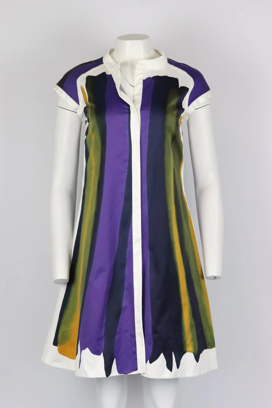 CELINE PRINTED COTTON MINI DRESS FR 38 UK 10 - Image 2