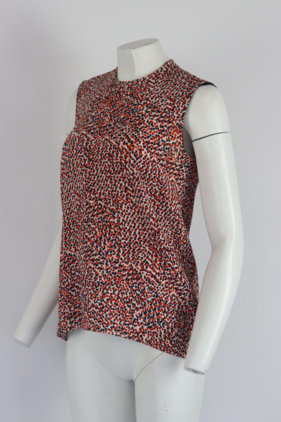 CELINE PRINTED SILK BLEND TOP FR 36 UK 8 - Image 3