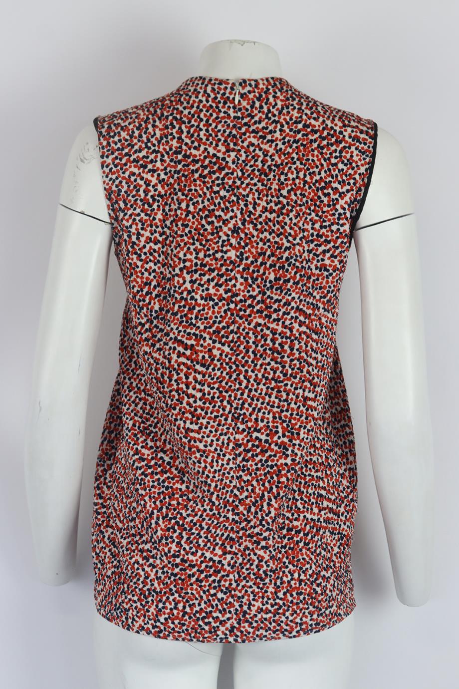 CELINE PRINTED SILK BLEND TOP FR 36 UK 8 - Image 4
