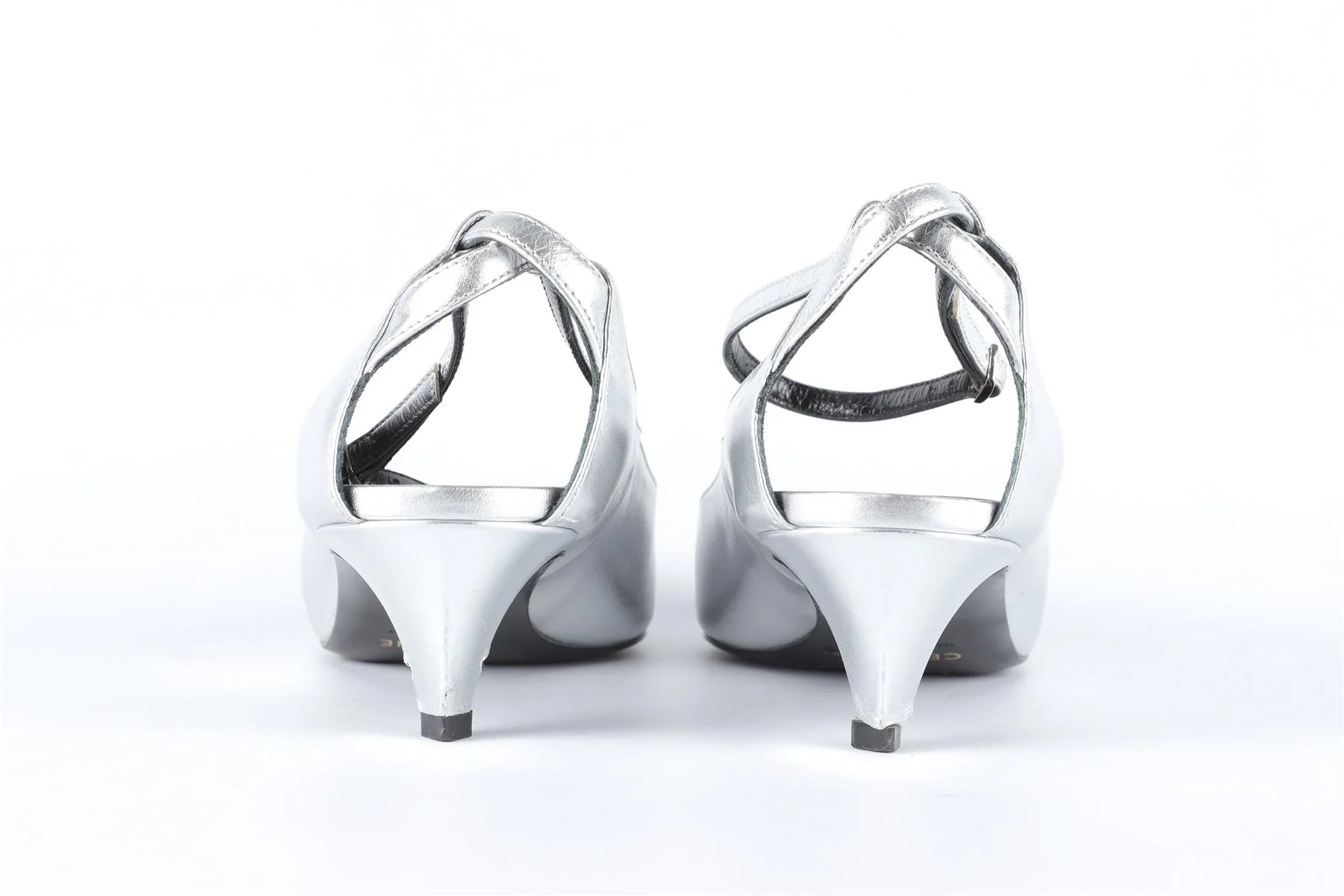 CELINE SILVER LEATHER PUMPS EU 38 UK 5 US 8 - Image 5
