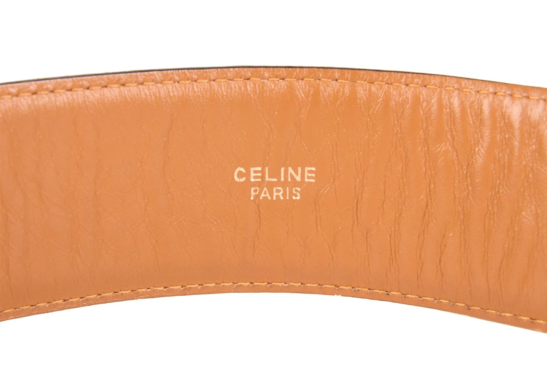 CELINE TAN VINTAGE LEATHER WAIST BELT 65CM - Image 7