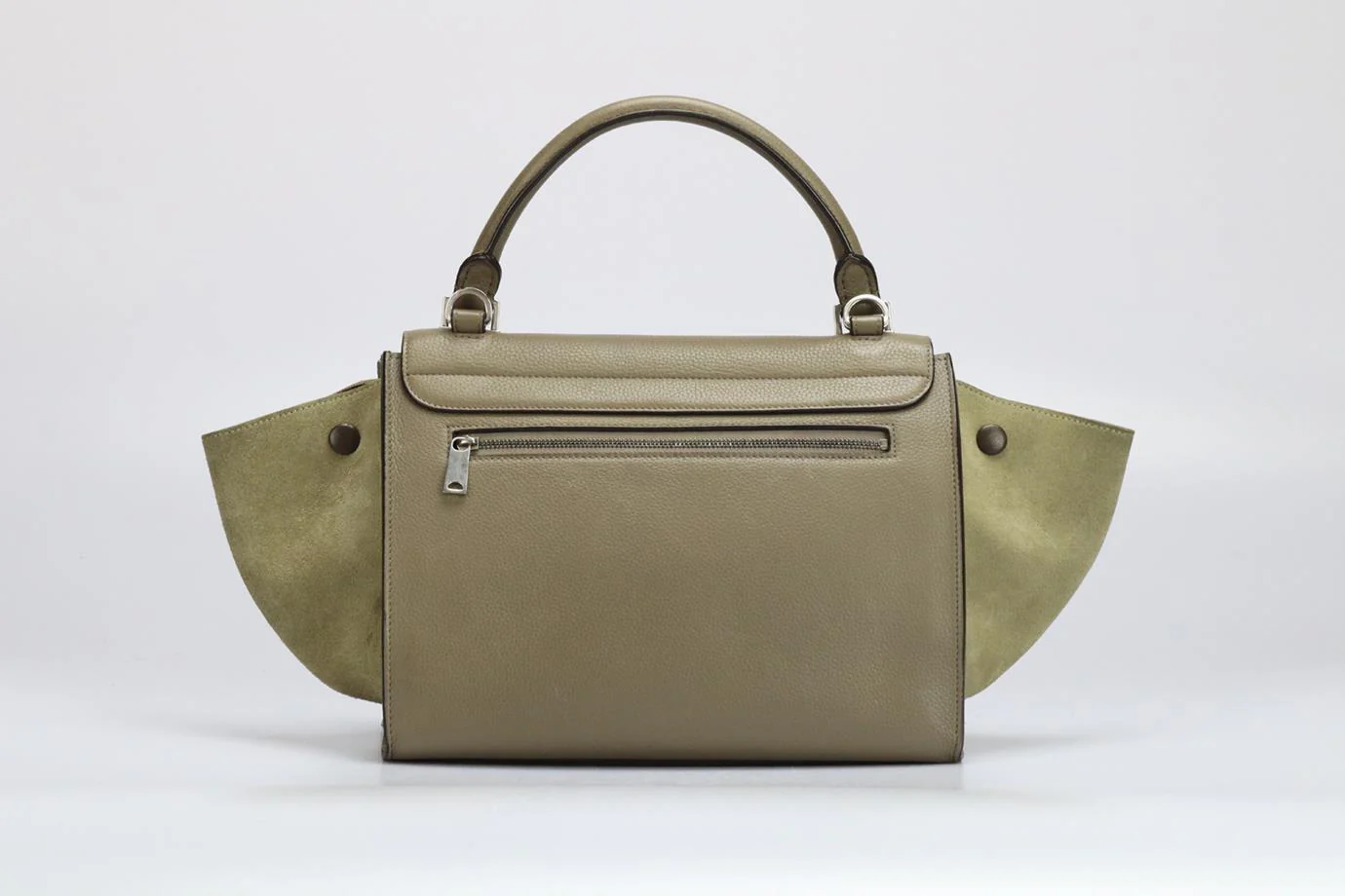 CELINE TRAPEZE SMALL SUEDE AND LEATHER TOTE BAG - Image 6
